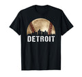Detroit Skyline City Baseball Lover T-Shirt - Graphic Print Unisex - T-Shirt, Sweatshirt, Hoodie