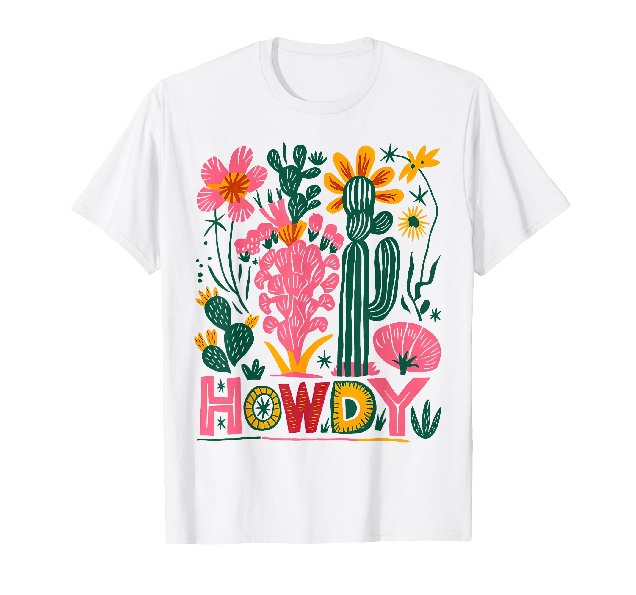 Boho Floral Cactus Wildflower T-Shirt - Minimalist Print for Adults - T-Shirt, Sweatshirt, Hoodie