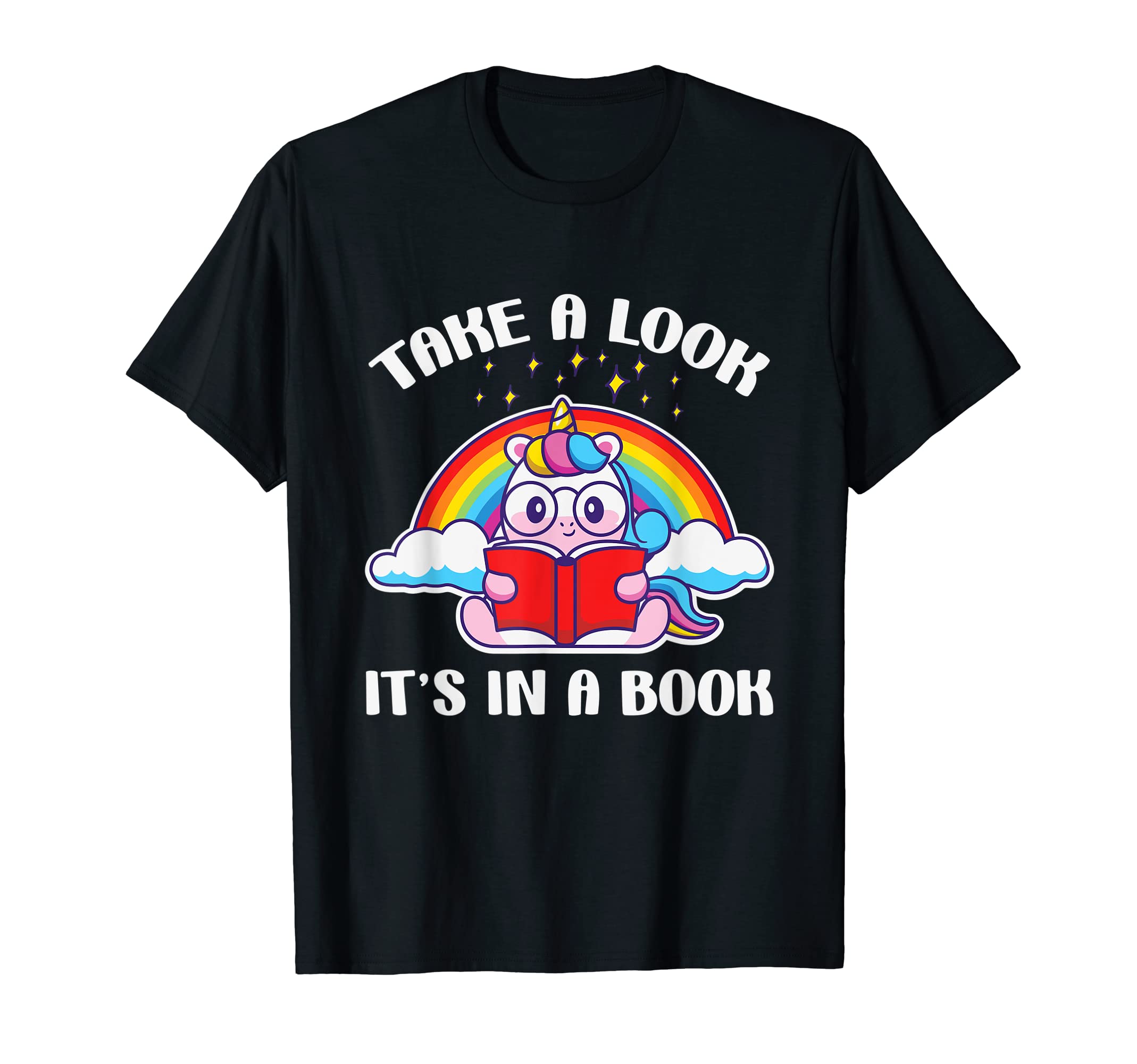 Reading Unicorn Take Its Book Rainbow T-Shirt - Aesthetic Graphic Men Women - T-Shirt, Sweatshirt, Hoodie