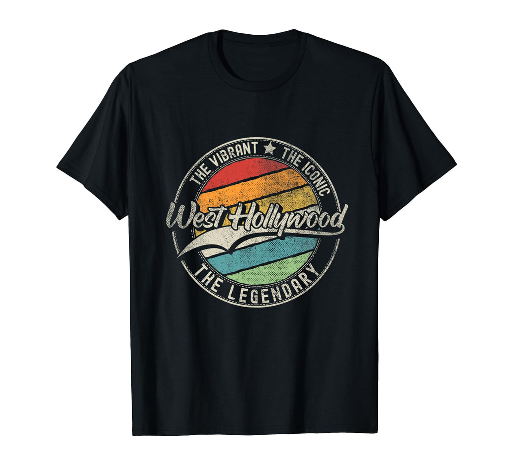 West Hollywood Ca California Distressed T-Shirt - Trendy Graphic for Adults - T-Shirt, Sweatshirt, Hoodie
