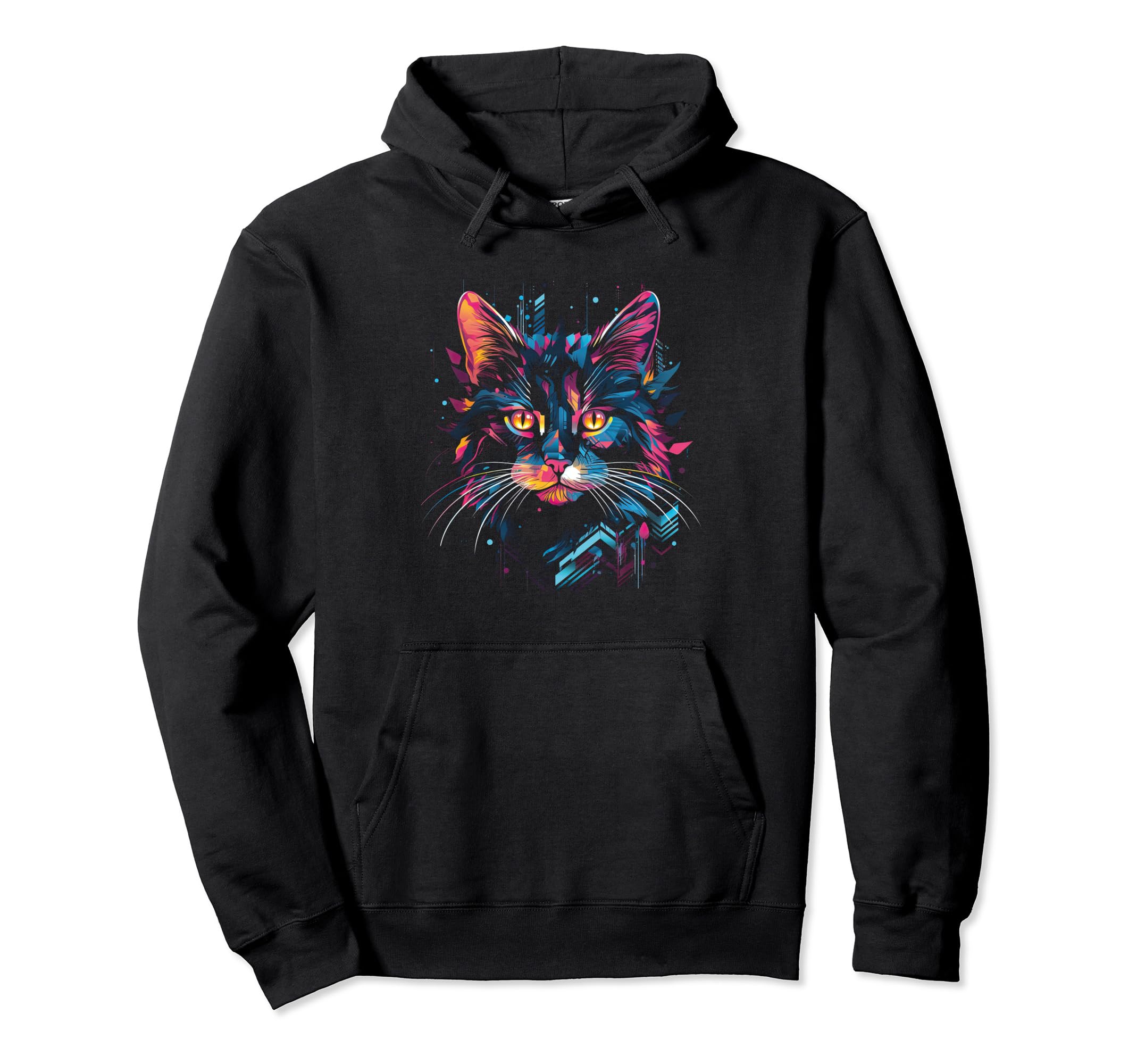 Cat Cyberpunk Cat Lover Cat Owner Hoodie - Casual Everyday Wear for Adults - T-Shirt, Sweatshirt, Hoodie