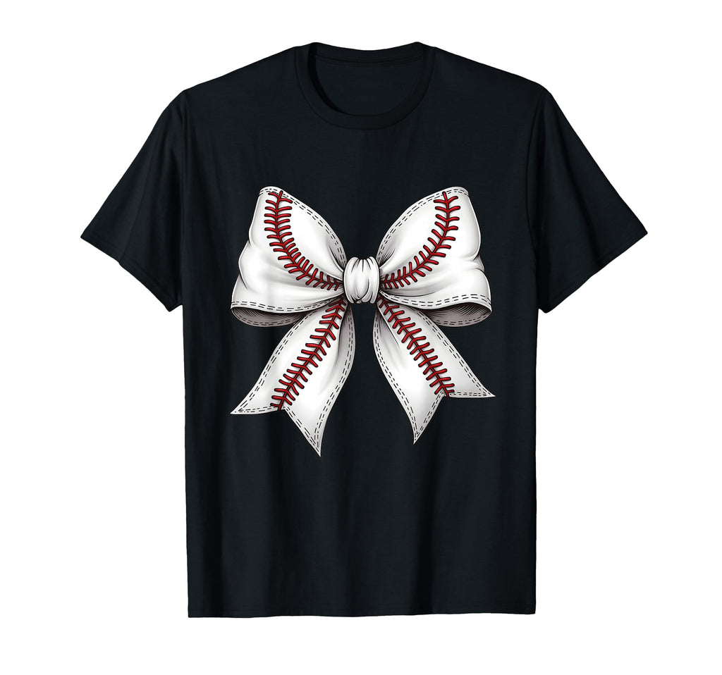 Baseball Coquette Bow Baseball Bow T-Shirt - Fun Novelty Design for Adults - T-Shirt, Sweatshirt, Hoodie