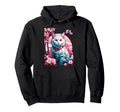 Anime Cat Japanese Vaporwave Aesthetic Hoodie - Unique Graphic for Adults - T-Shirt, Sweatshirt, Hoodie