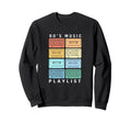 90S Music Playlist Mixtape Colorful Sweatshirt - Graphic Print for Adults - T-Shirt, Sweatshirt, Hoodie
