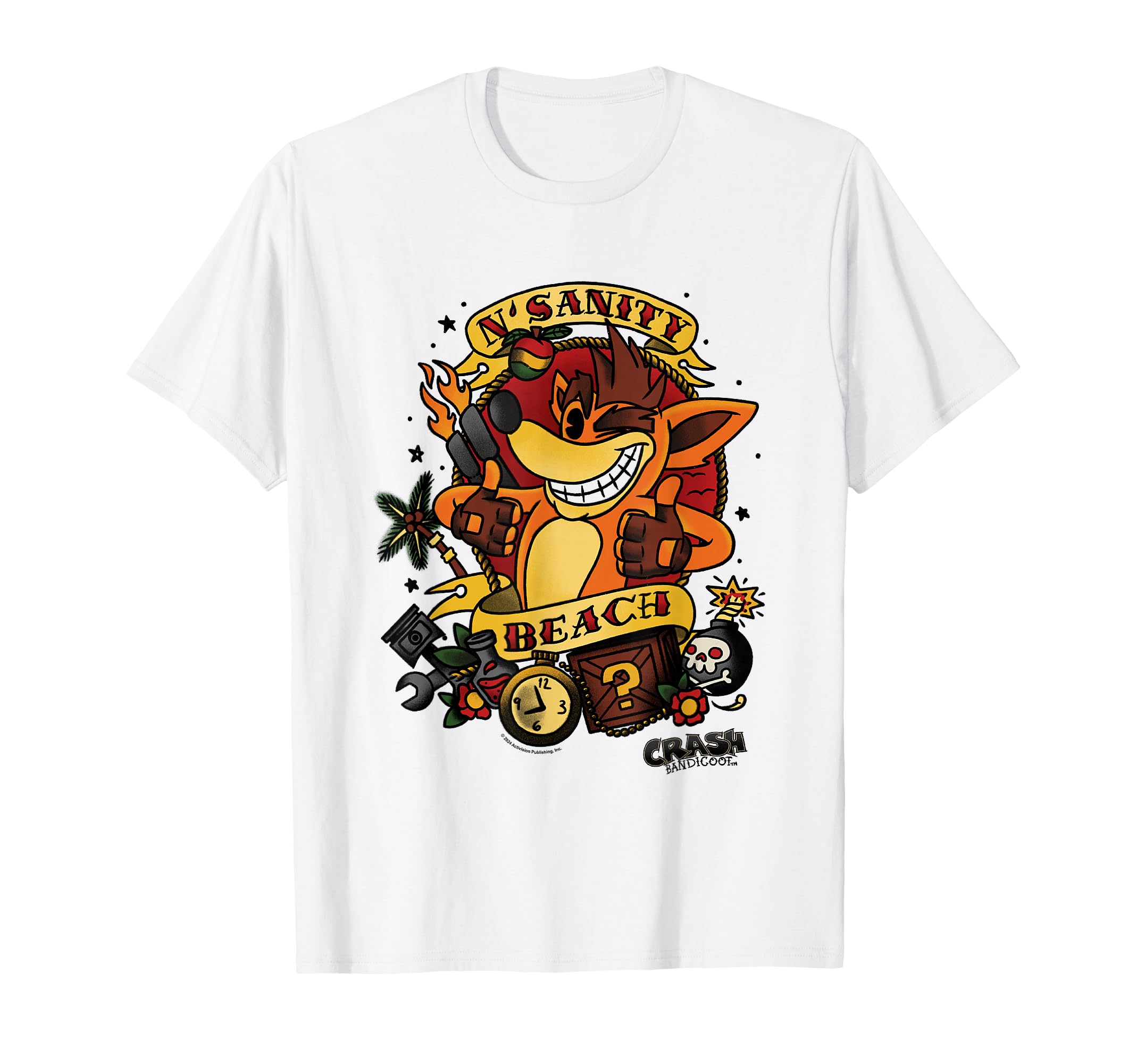 Crash Bandicoot Nsanity Beach Tattoo T-Shirt - Custom Art Print Men Women - T-Shirt, Sweatshirt, Hoodie