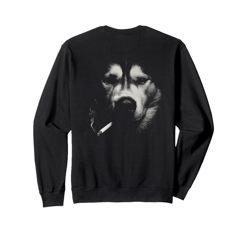 Siberian Husky Smoking Sweatshirt - Casual Everyday Wear Men Women - T-Shirt, Sweatshirt, Hoodie