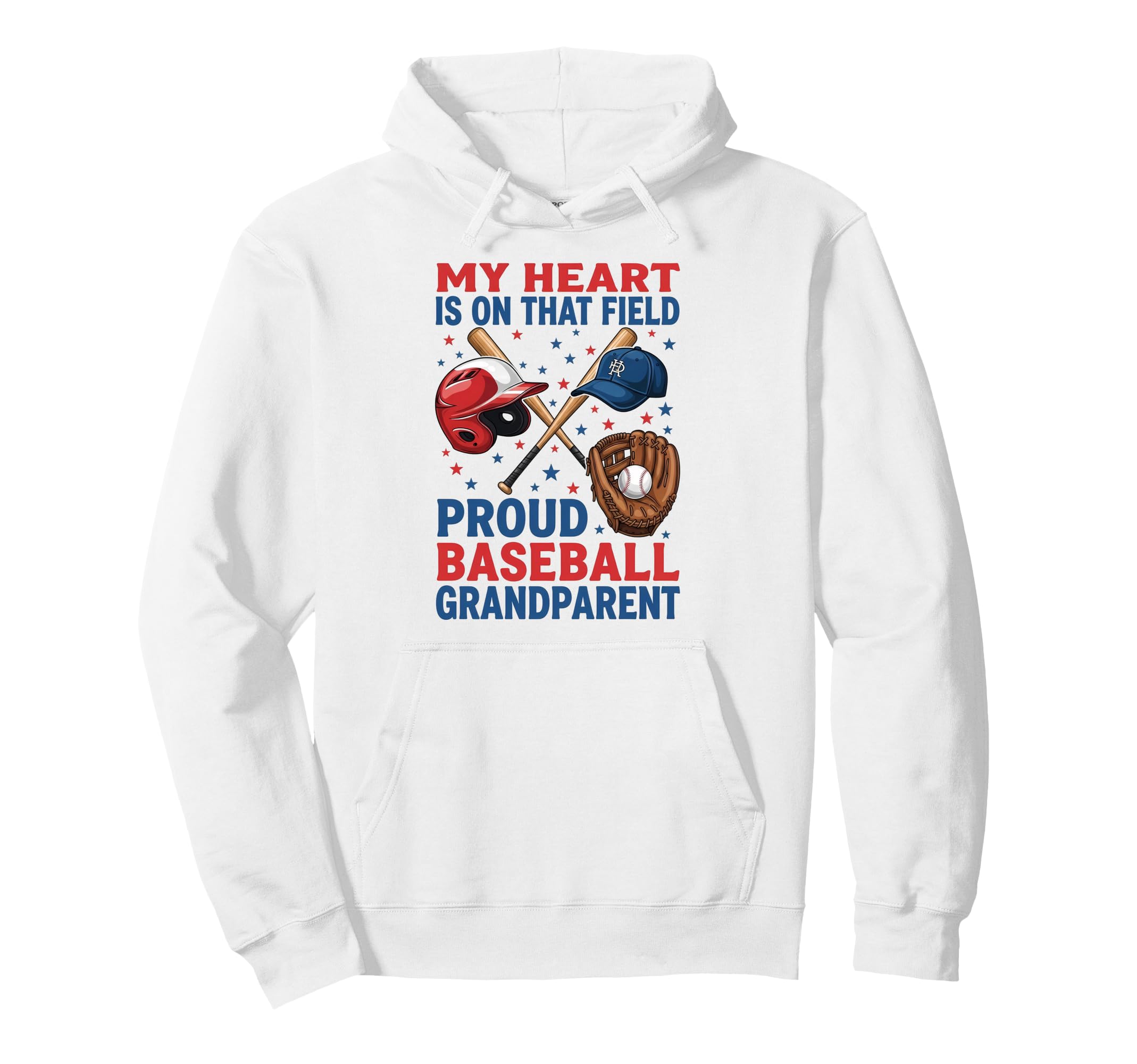 Proud Baseball Grandma Supporting Hoodie - Fun Novelty Design for Adults - T-Shirt, Sweatshirt, Hoodie