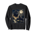 Newfoundland Dog Howling To Moon Sweatshirt - Casual Everyday Wear Unisex - T-Shirt, Sweatshirt, Hoodie