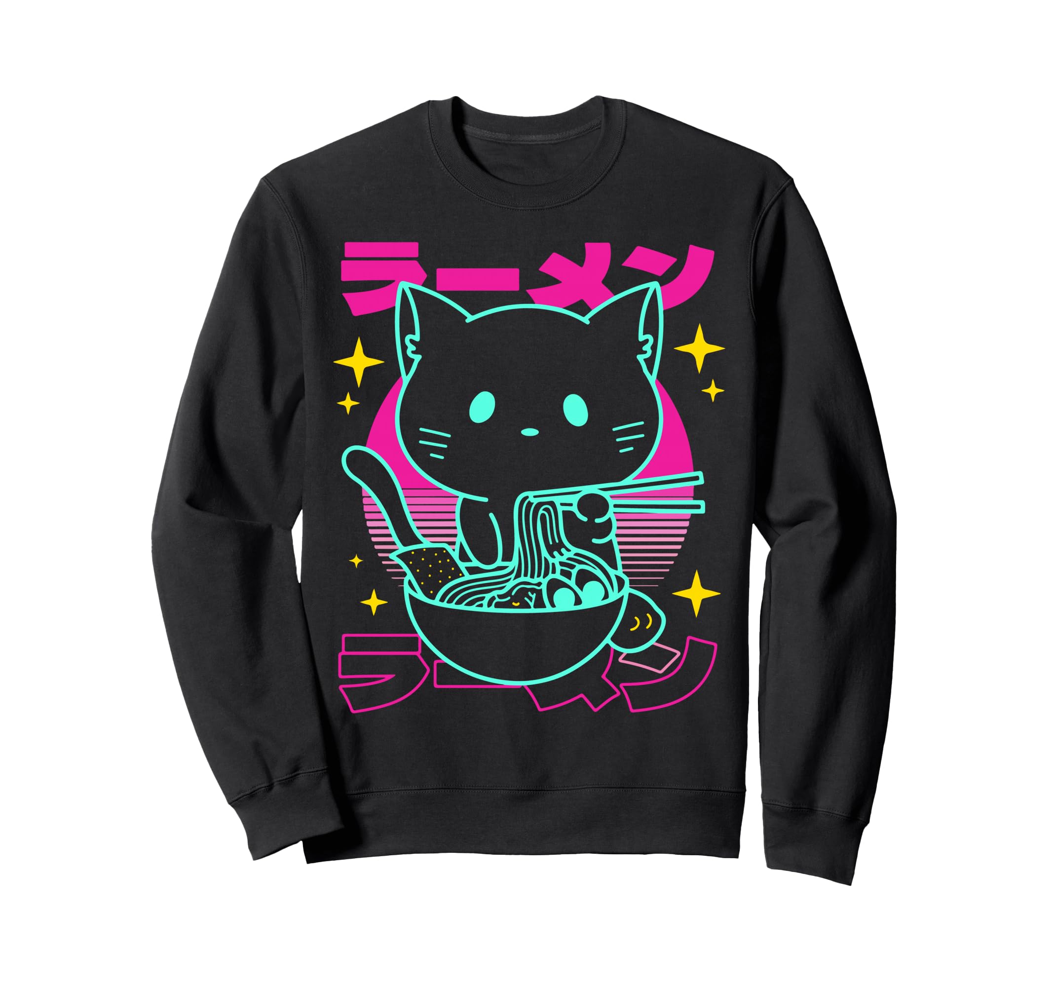Anime Ramen Cat Japanese Noodles Sweatshirt - Novelty Apparel Men Women - T-Shirt, Sweatshirt, Hoodie