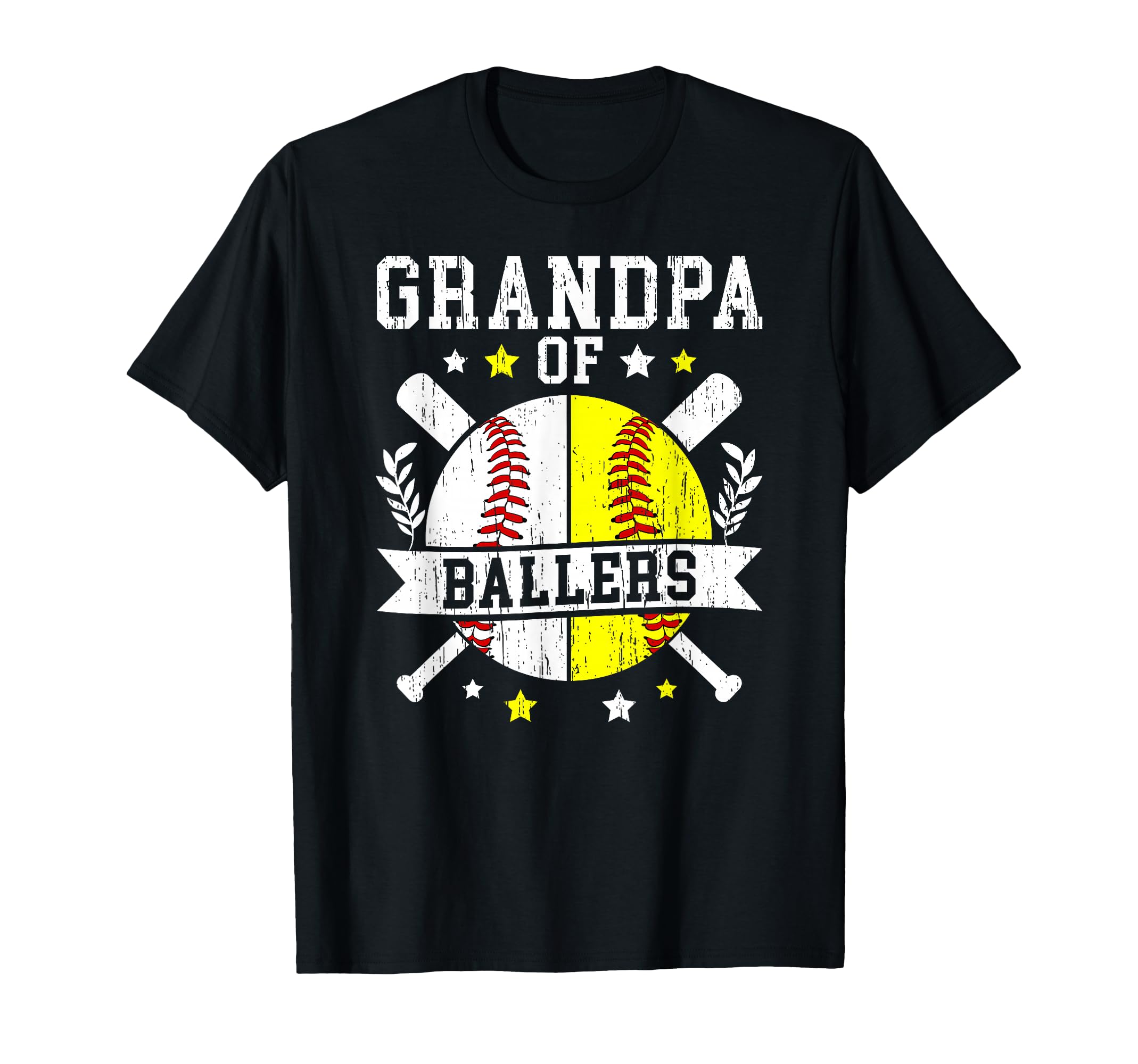 Grandpa Ballers Softball Baseball T-Shirt - Minimalist Print Men Women - T-Shirt, Sweatshirt, Hoodie