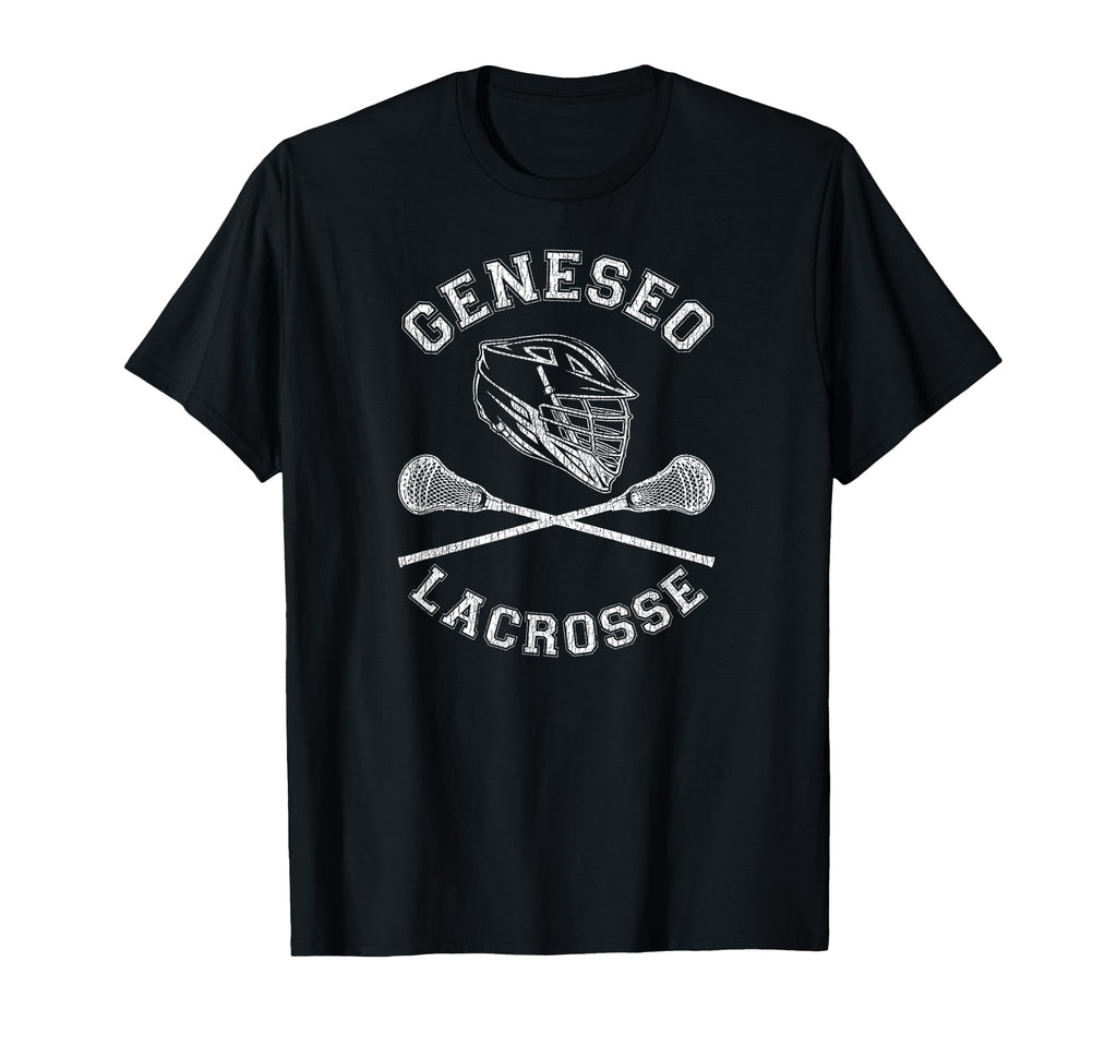 Geneseo Lacrosse Distressed Lax T-Shirt - Graphic Print Unisex - T-Shirt, Sweatshirt, Hoodie