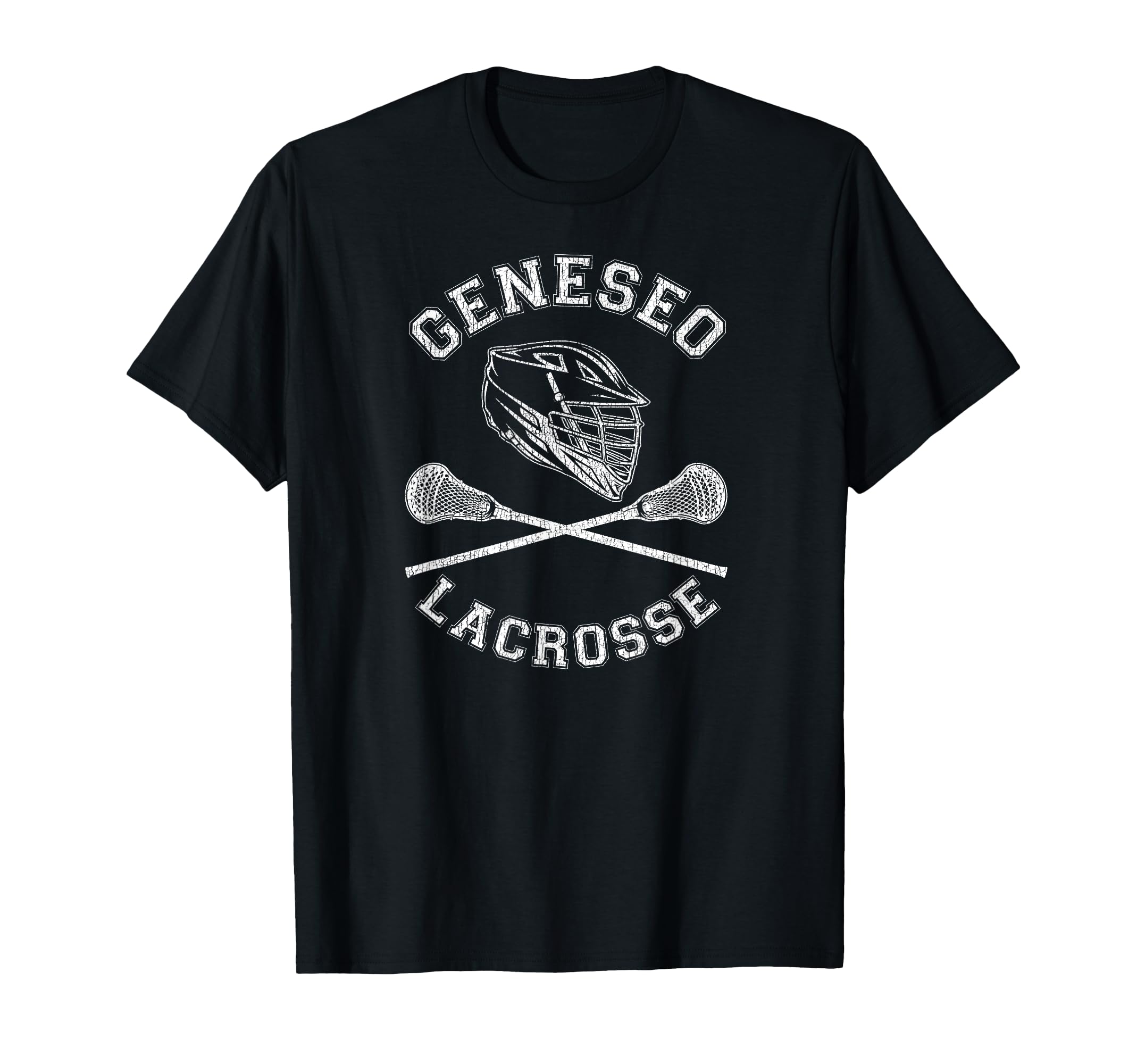 Geneseo Lacrosse Distressed Lax T-Shirt - Graphic Print Unisex - T-Shirt, Sweatshirt, Hoodie