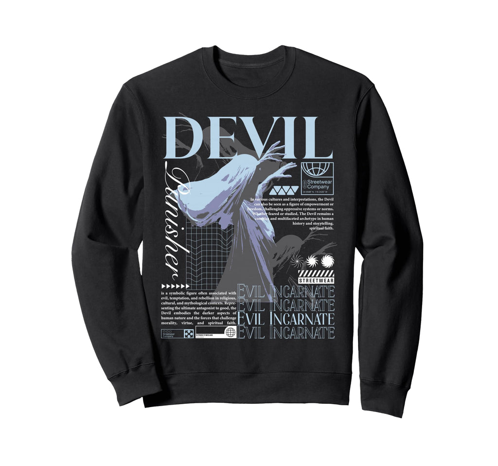 Y2K Devil Bold Urban Graffiti Sweatshirt - Custom Art Print Unisex - T-Shirt, Sweatshirt, Hoodie