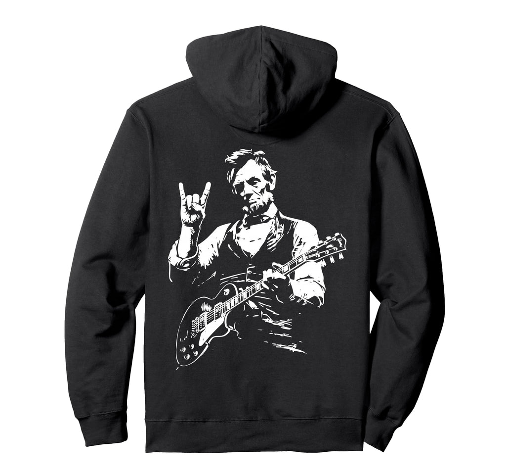 Us President Abraham Lincoln Playing Hoodie - Custom Art Print Men Women - T-Shirt, Sweatshirt, Hoodie