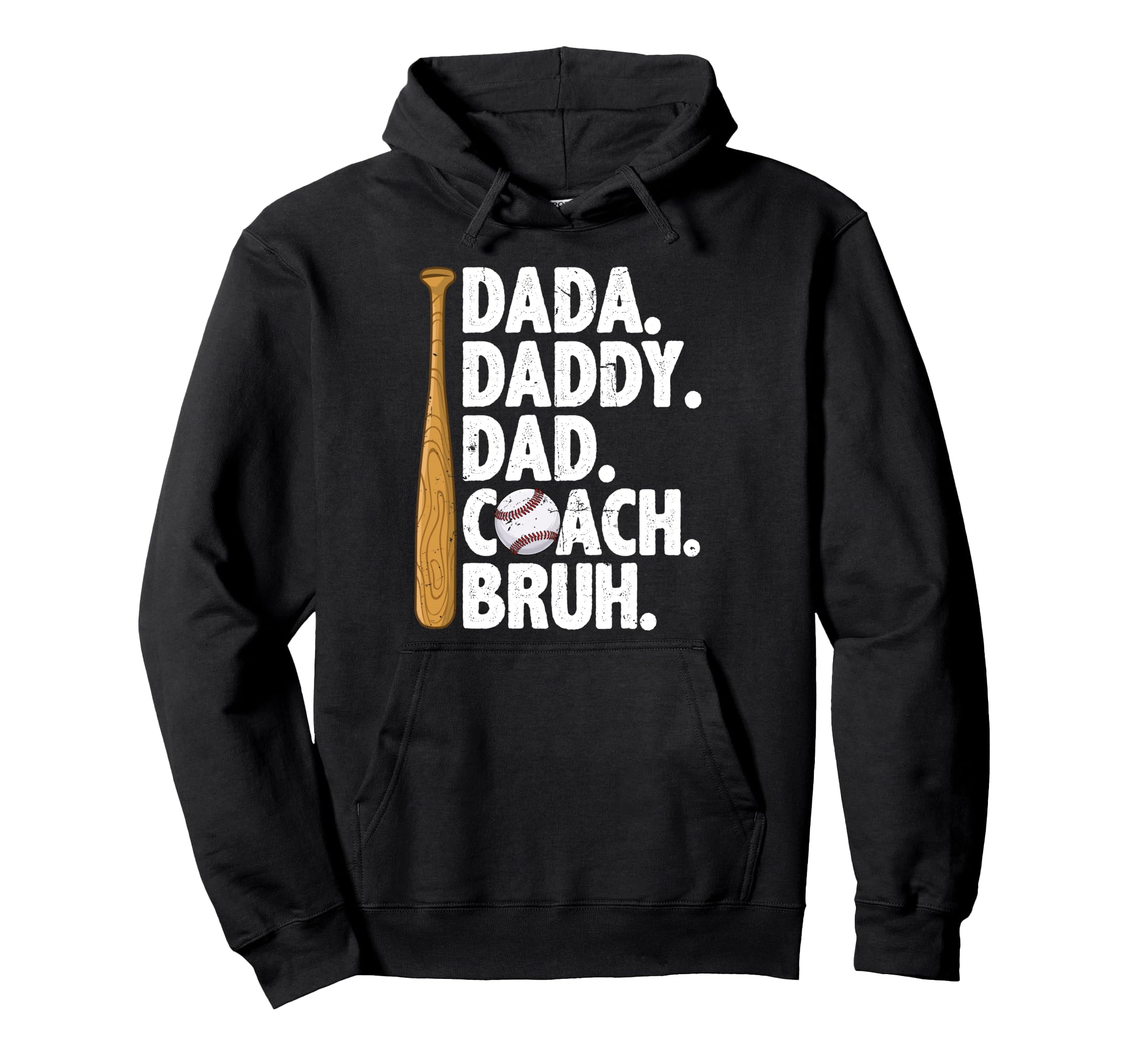 Dada Daddy Dad Coach Bruh Baseball Dad Hoodie - Minimalist Print Unisex - T-Shirt, Sweatshirt, Hoodie