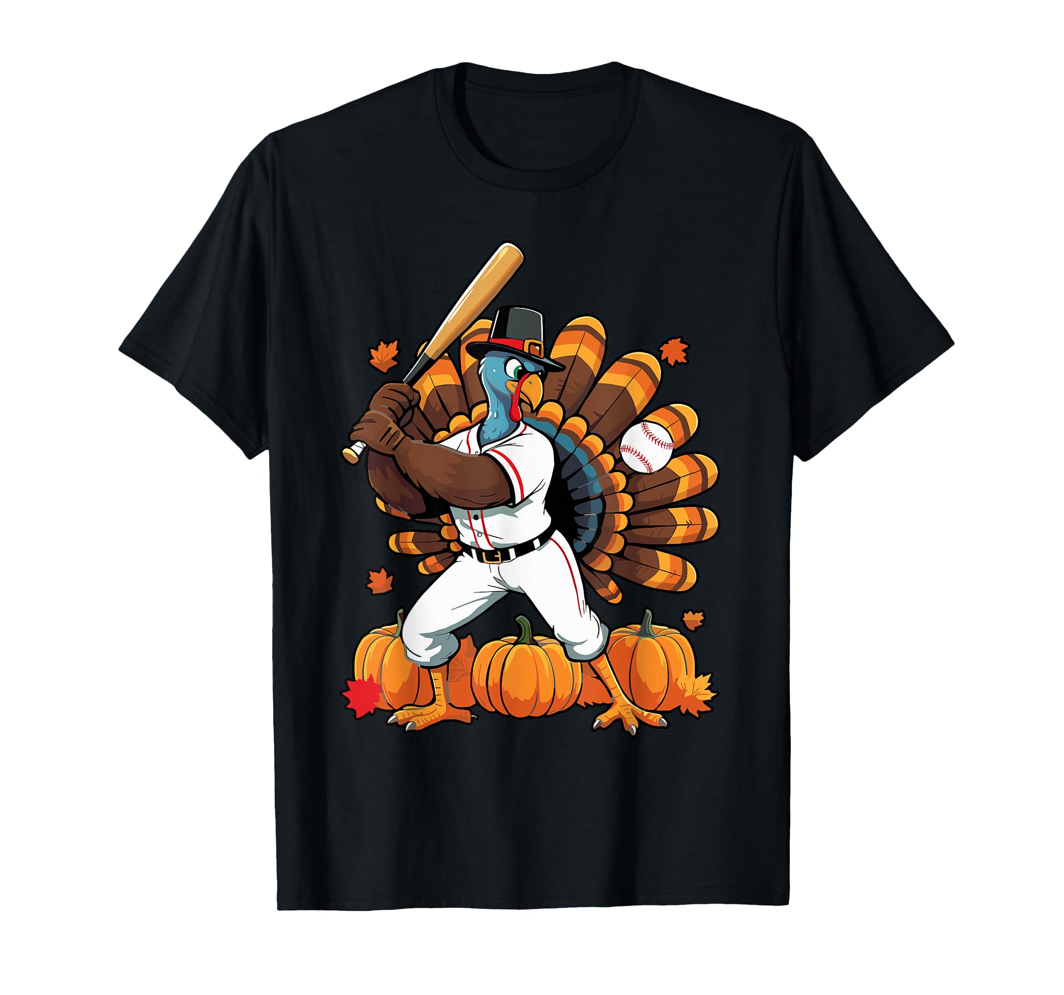 Turkey Playing Baseball Thanksgiving T-Shirt - Minimalist Print Men Women - T-Shirt, Sweatshirt, Hoodie