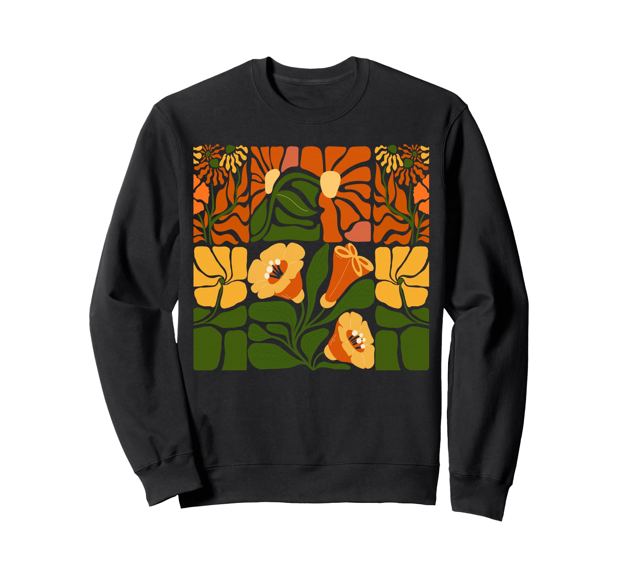 Abstract Floral Flower Boho Matisse Sweatshirt - Custom Art Print Unisex - T-Shirt, Sweatshirt, Hoodie
