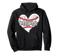 Baseball Mama Heart Baseball Mom Hoodie - Custom Art Print for Adults - T-Shirt, Sweatshirt, Hoodie