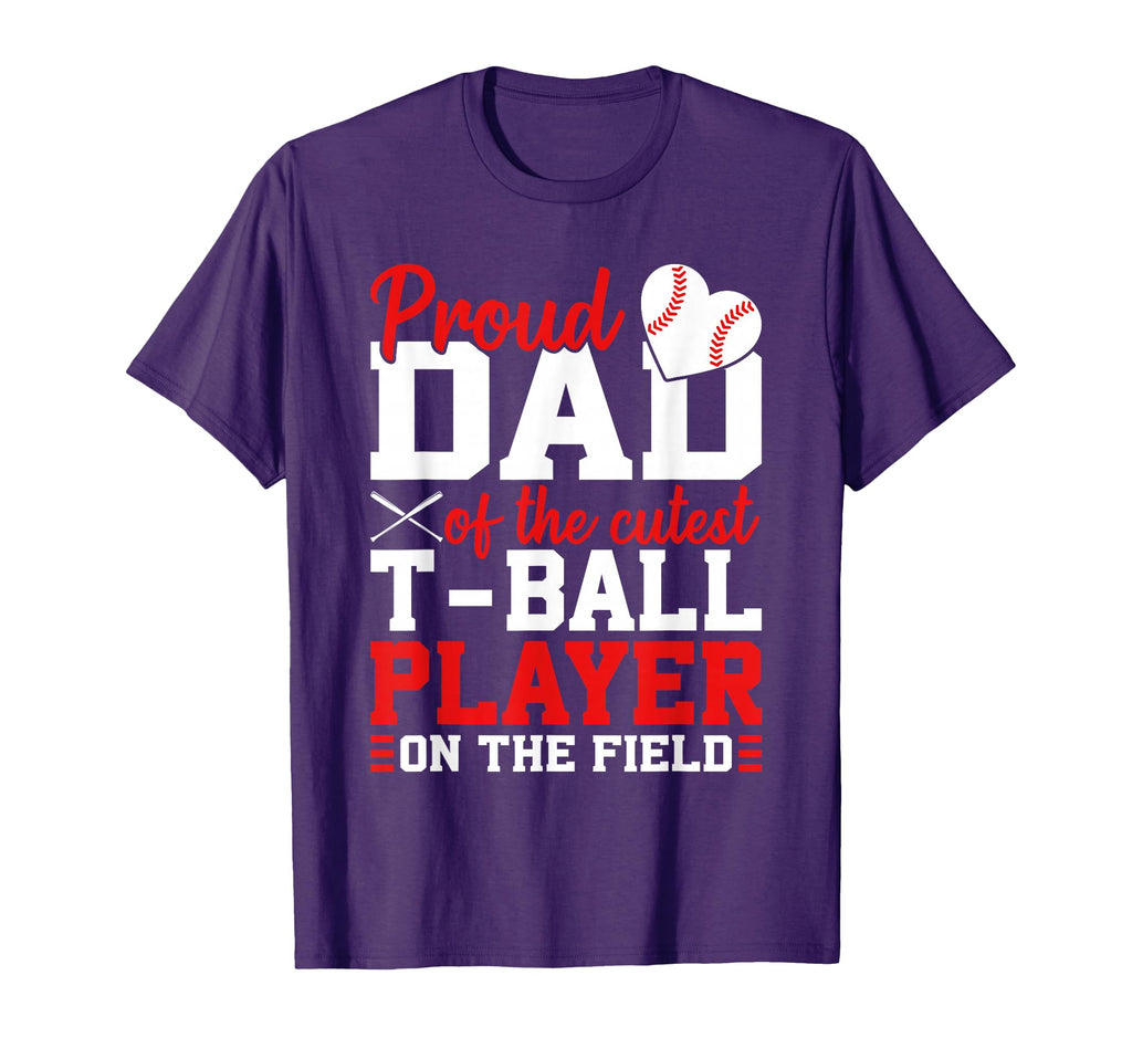 T Ball Dad Cutest T Ball Player Ball Dad T-Shirt - Aesthetic Graphic Unisex - T-Shirt, Sweatshirt, Hoodie