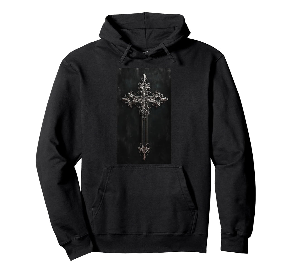 Gothic Cross Grunge Aesthetic Y2K Goth Hoodie - Aesthetic Graphic Unisex - T-Shirt, Sweatshirt, Hoodie