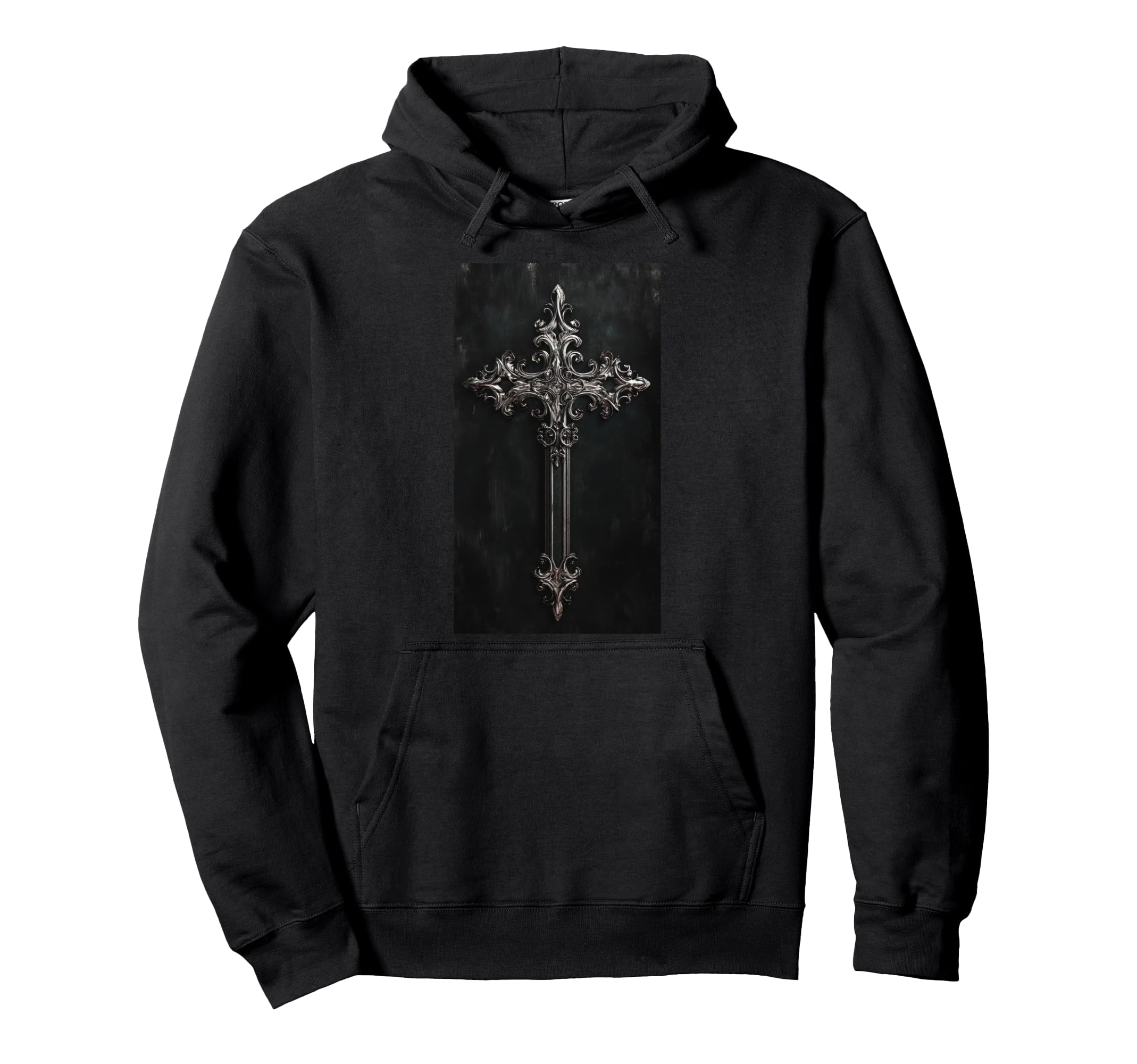 Gothic Cross Grunge Aesthetic Y2K Goth Hoodie - Aesthetic Graphic Unisex - T-Shirt, Sweatshirt, Hoodie