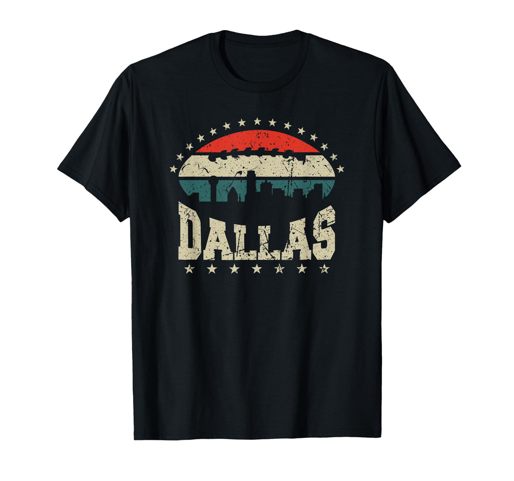 Dallas Skyline Football Sunset Colors T-Shirt - Trendy Graphic Unisex - T-Shirt, Sweatshirt, Hoodie