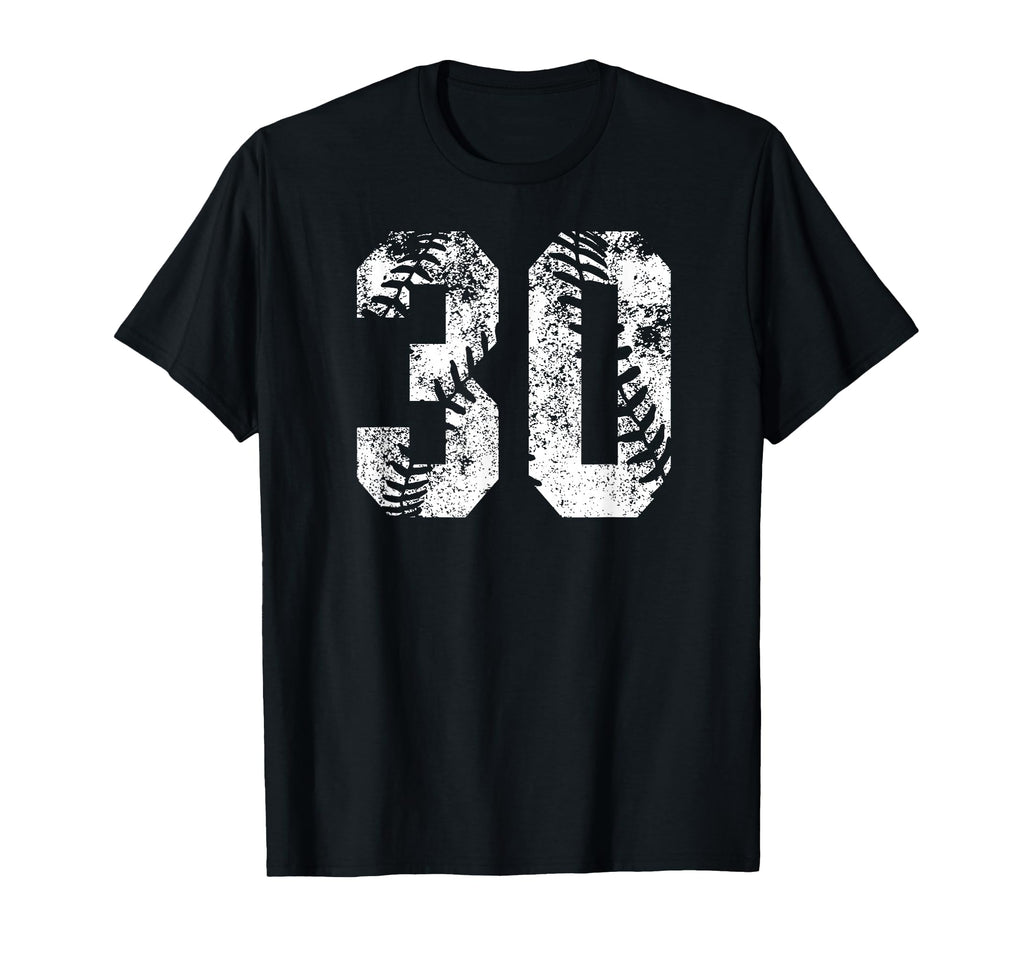 White Baseball Number 30 Jersey T-Shirt - Fun Novelty Design Men Women - T-Shirt, Sweatshirt, Hoodie