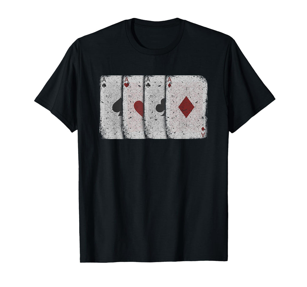 Distressed Four Aces Poker Playing Card T-Shirt - Streetwear Style Unisex - T-Shirt, Sweatshirt, Hoodie