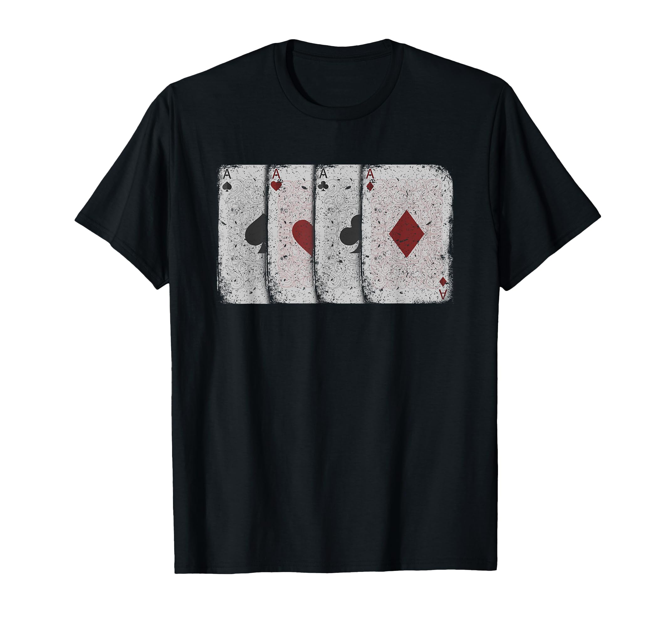 Distressed Four Aces Poker Playing Card T-Shirt - Streetwear Style Unisex - T-Shirt, Sweatshirt, Hoodie