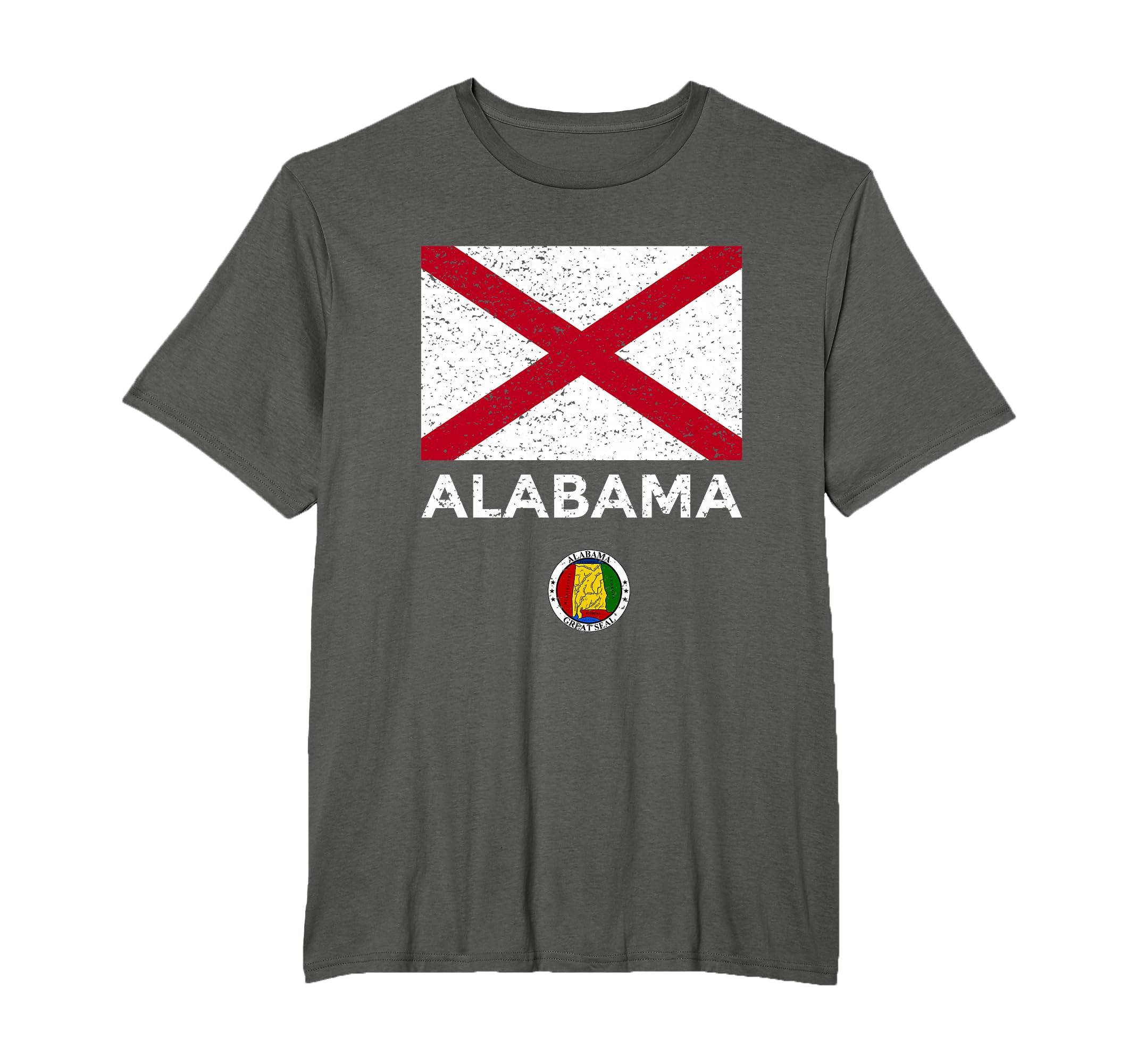Alabama State Flag Seal Distressed T-Shirt - Aesthetic Graphic for Adults - T-Shirt, Sweatshirt, Hoodie