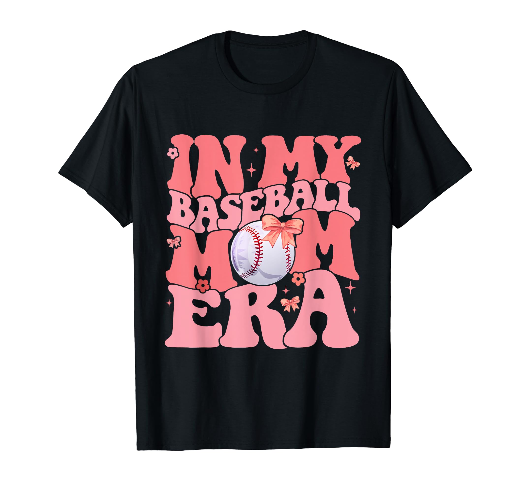 My Baseball Mom Era Bow Mom Game Day T-Shirt - Novelty Apparel Unisex - T-Shirt, Sweatshirt, Hoodie