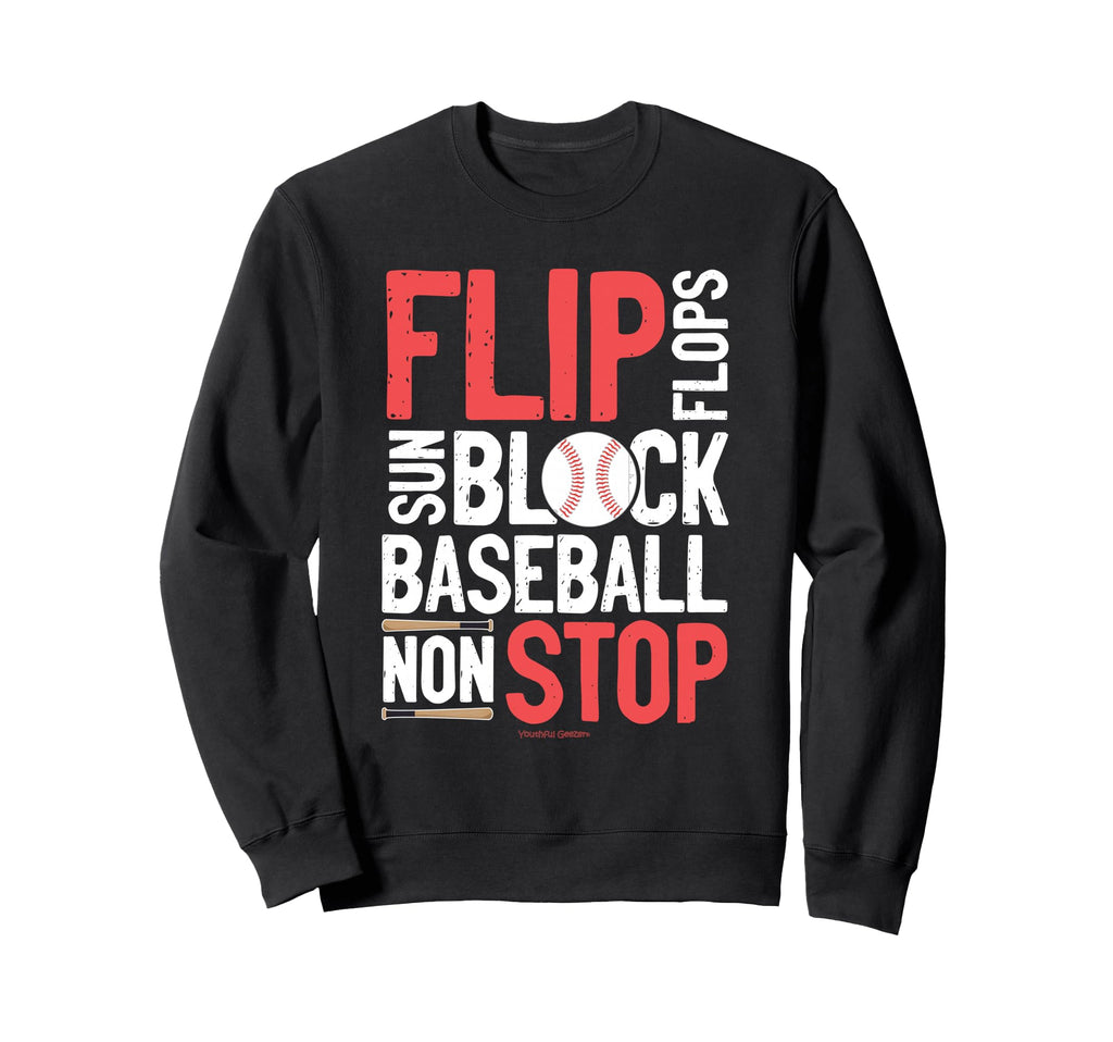 Flip Flops Sun Block Baseball Non Sweatshirt - Unique Graphic Men Women - T-Shirt, Sweatshirt, Hoodie