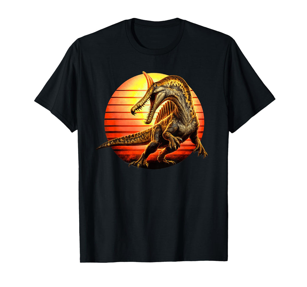 Spinosaurus Mirabilis Sunset Dinosaur T-Shirt - Trendy Graphic for Adults - T-Shirt, Sweatshirt, Hoodie