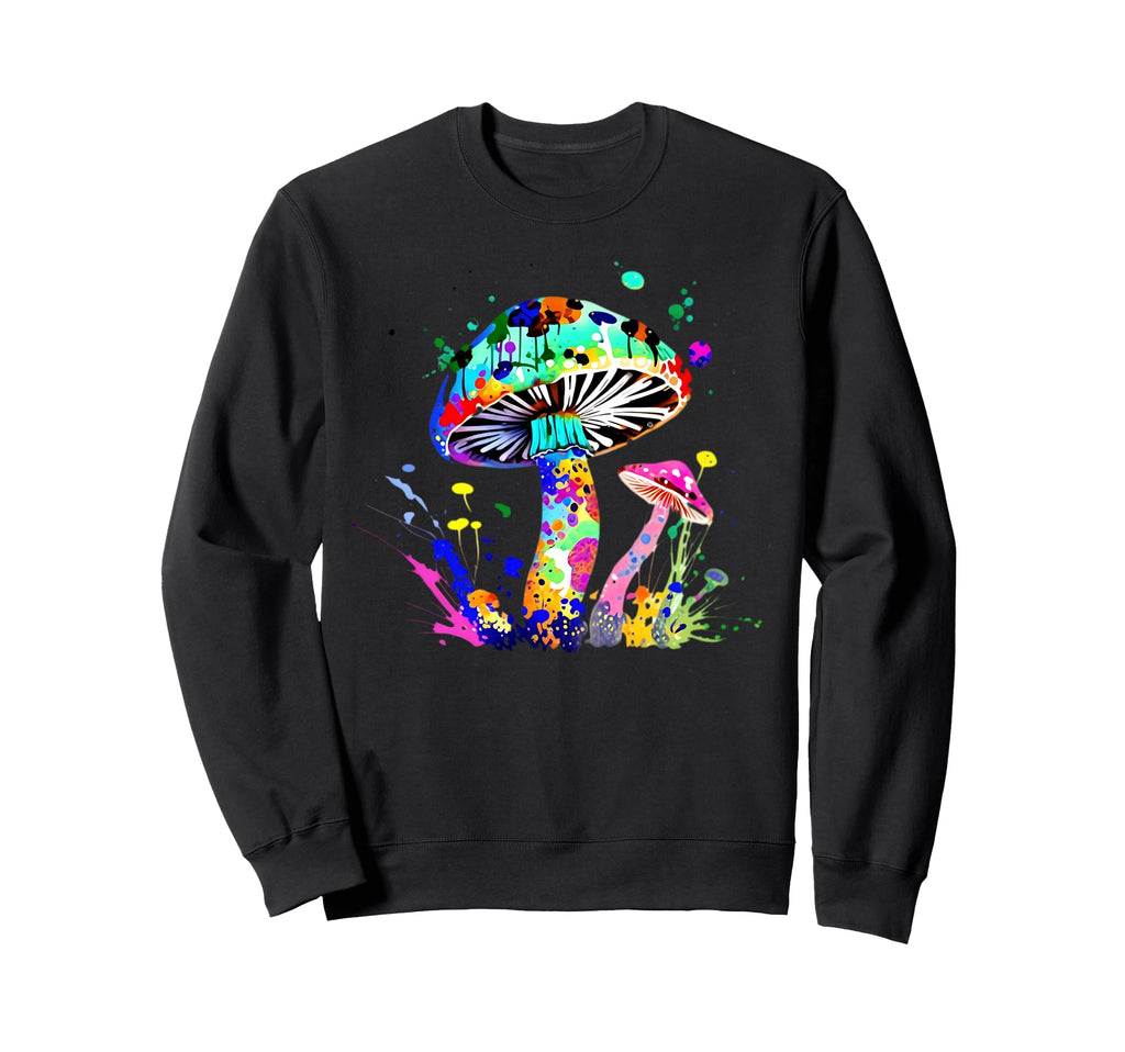 Colorful Mushroom Paint Sweatshirt - Fun Novelty Design for Adults - T-Shirt, Sweatshirt, Hoodie