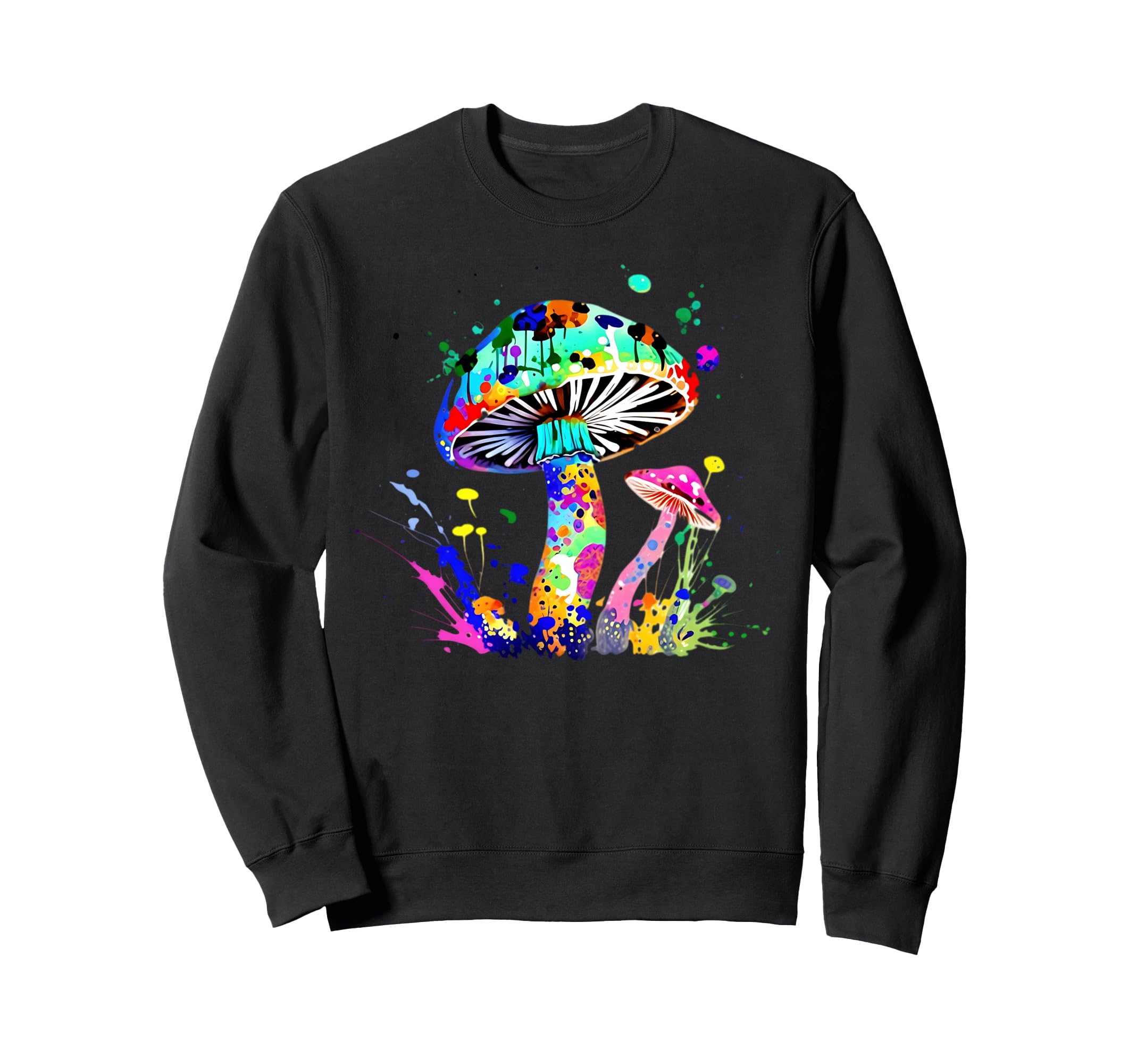 Colorful Mushroom Paint Sweatshirt - Fun Novelty Design for Adults - T-Shirt, Sweatshirt, Hoodie
