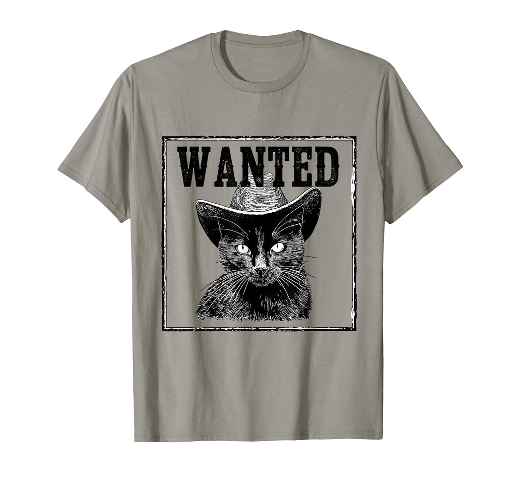 Wanted Cowboy Cat Western Country T-Shirt - Minimalist Print for Adults - T-Shirt, Sweatshirt, Hoodie