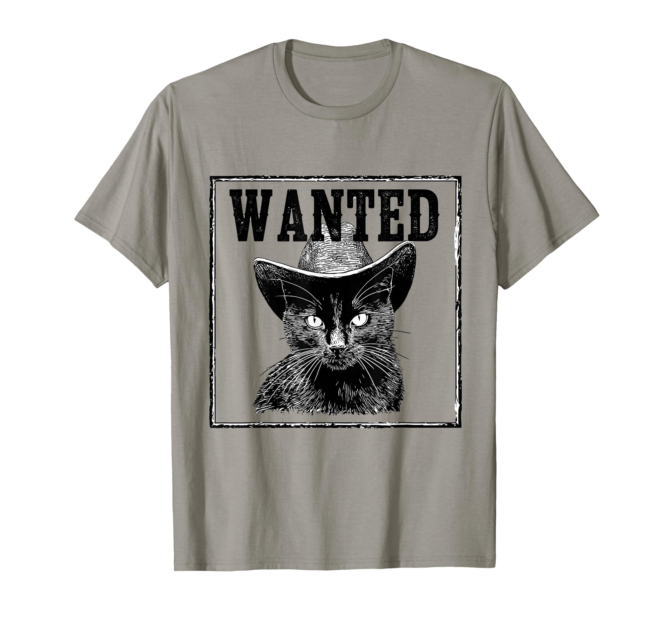 Wanted Cowboy Cat Western Country T-Shirt - Minimalist Print for Adults - T-Shirt, Sweatshirt, Hoodie