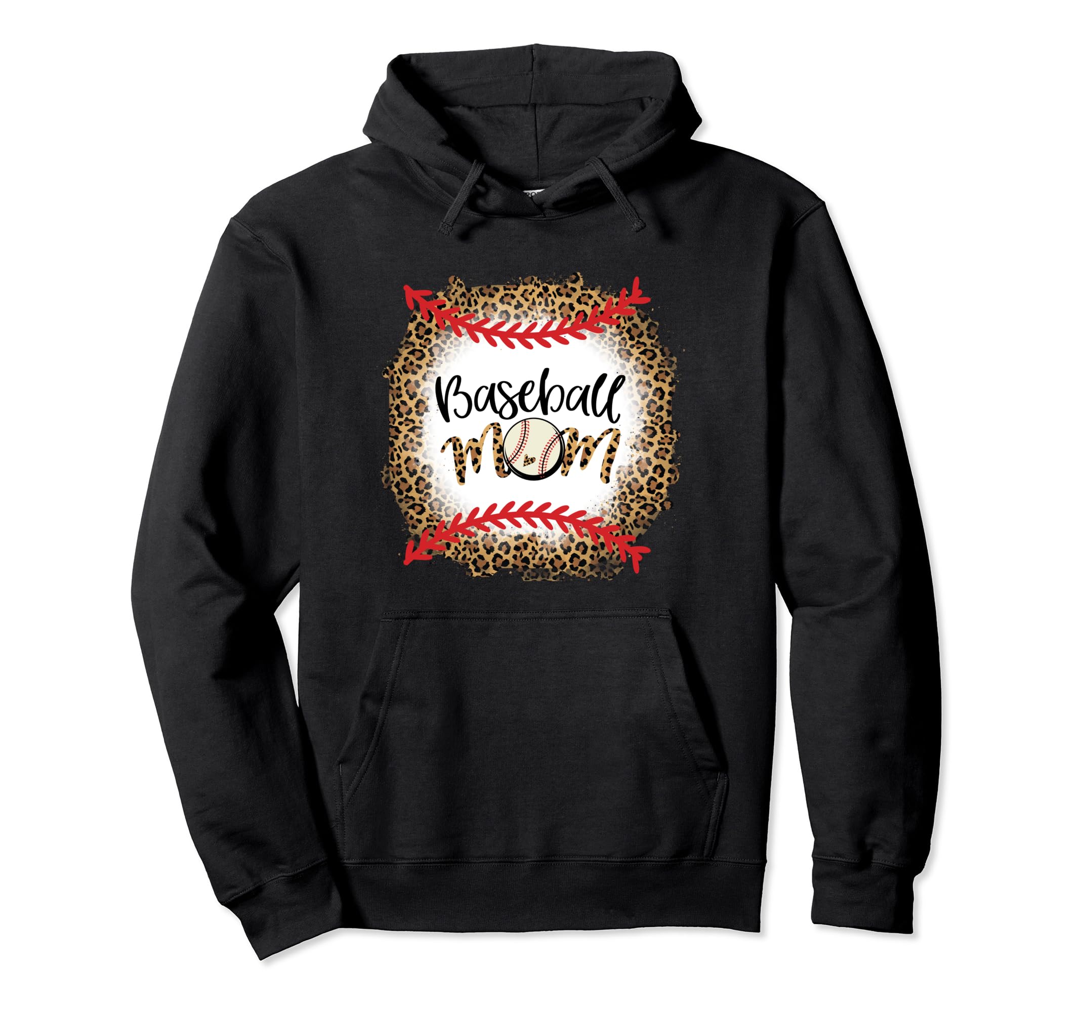 Leopard Baseball Mom Hoodie - Fun Novelty Design Men Women - T-Shirt, Sweatshirt, Hoodie