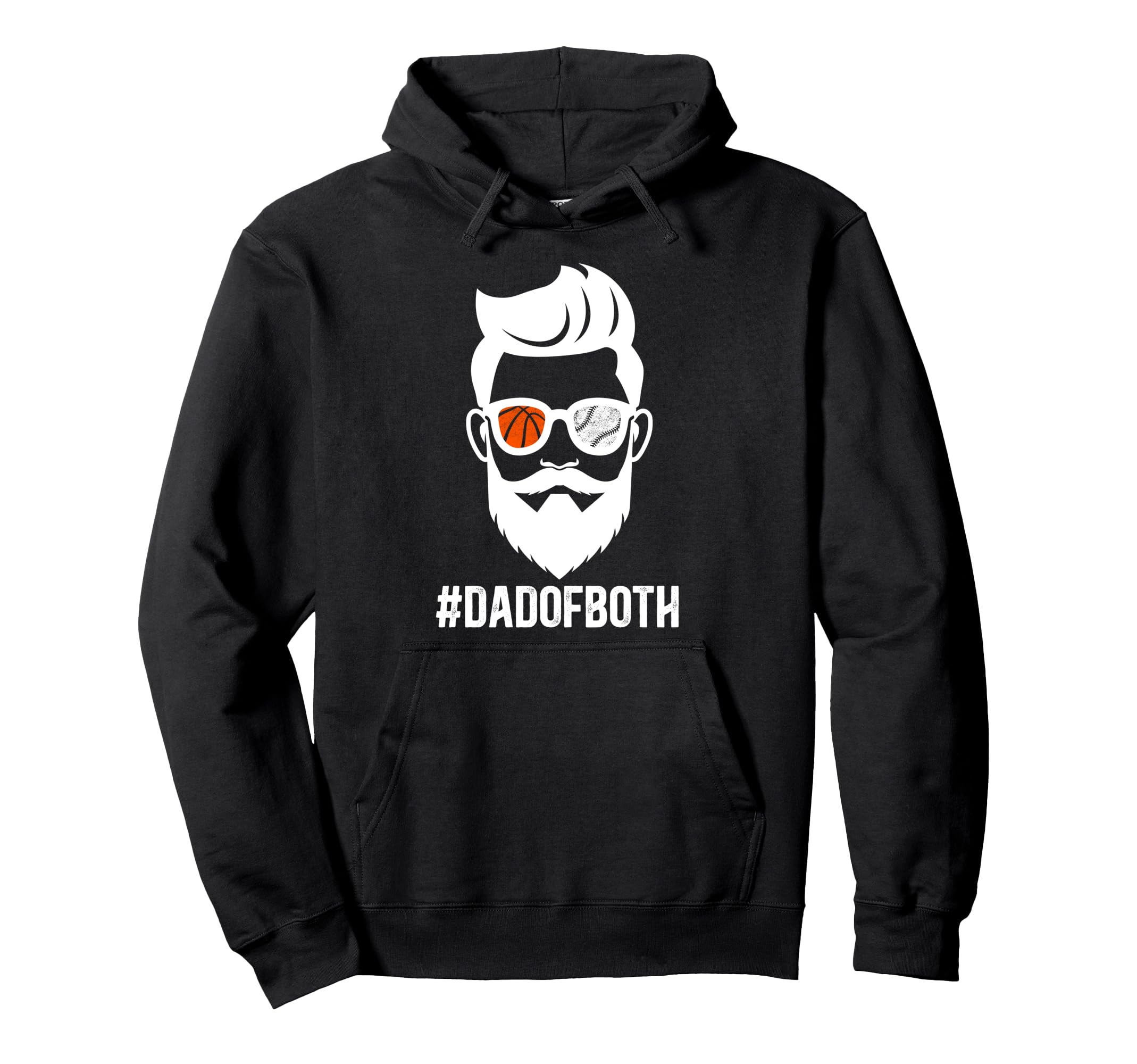 Dad Both Baseball Basketball Dad Hoodie - Custom Art Print for Adults - T-Shirt, Sweatshirt, Hoodie