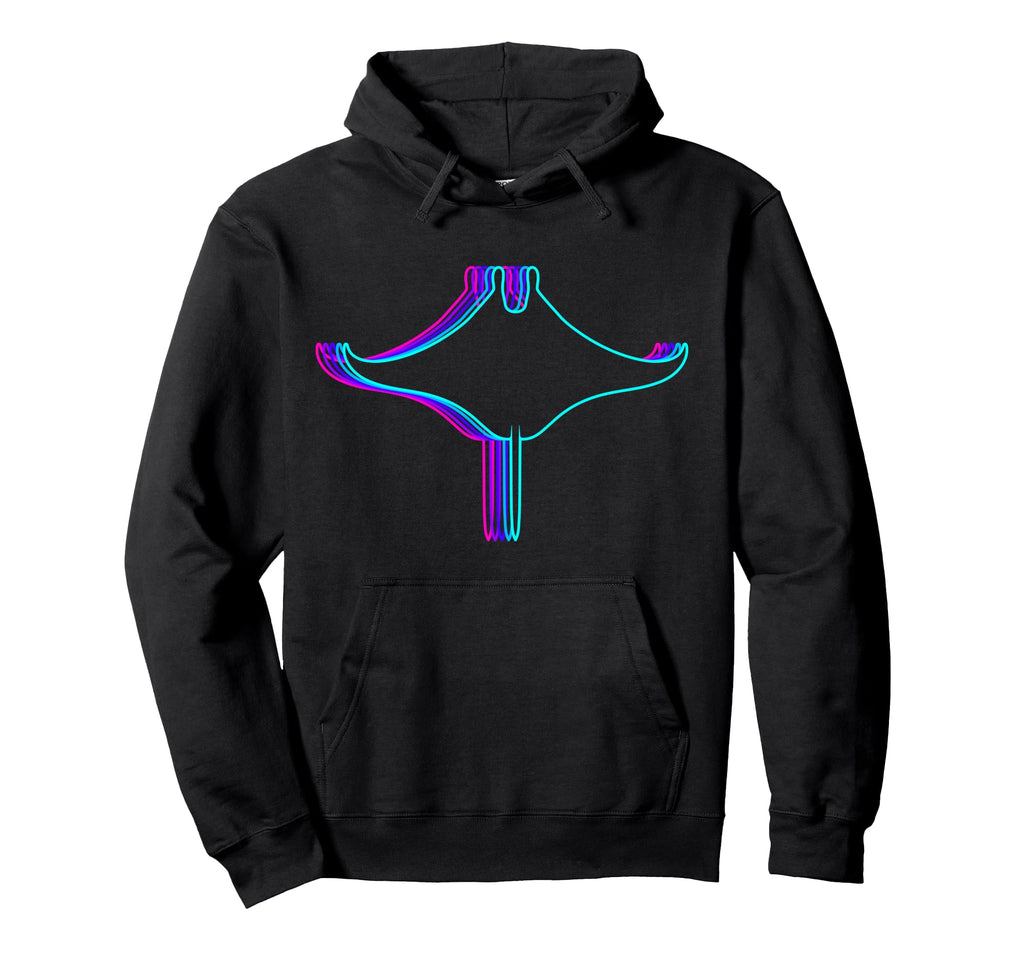 Manta Ray Stingray Vaporwave Hoodie - Graphic Print Men Women - T-Shirt, Sweatshirt, Hoodie