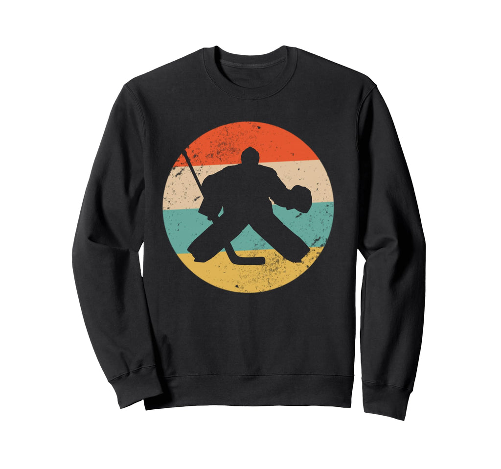 Hockey Goalie Silhouette Distressed Sweatshirt - Graphic Print for Adults - T-Shirt, Sweatshirt, Hoodie