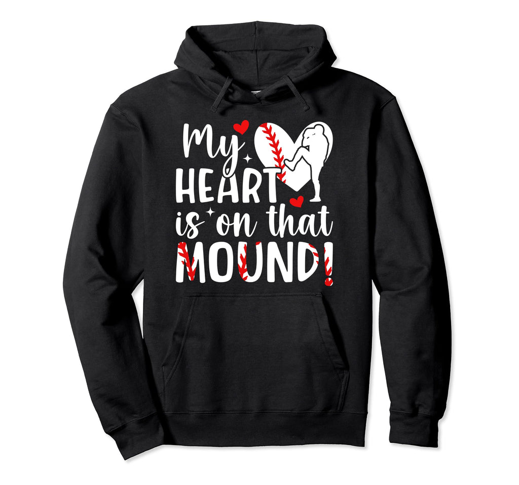 Mound Baseball Pitcher Mom Baseball Hoodie - Casual Everyday Wear Unisex - T-Shirt, Sweatshirt, Hoodie