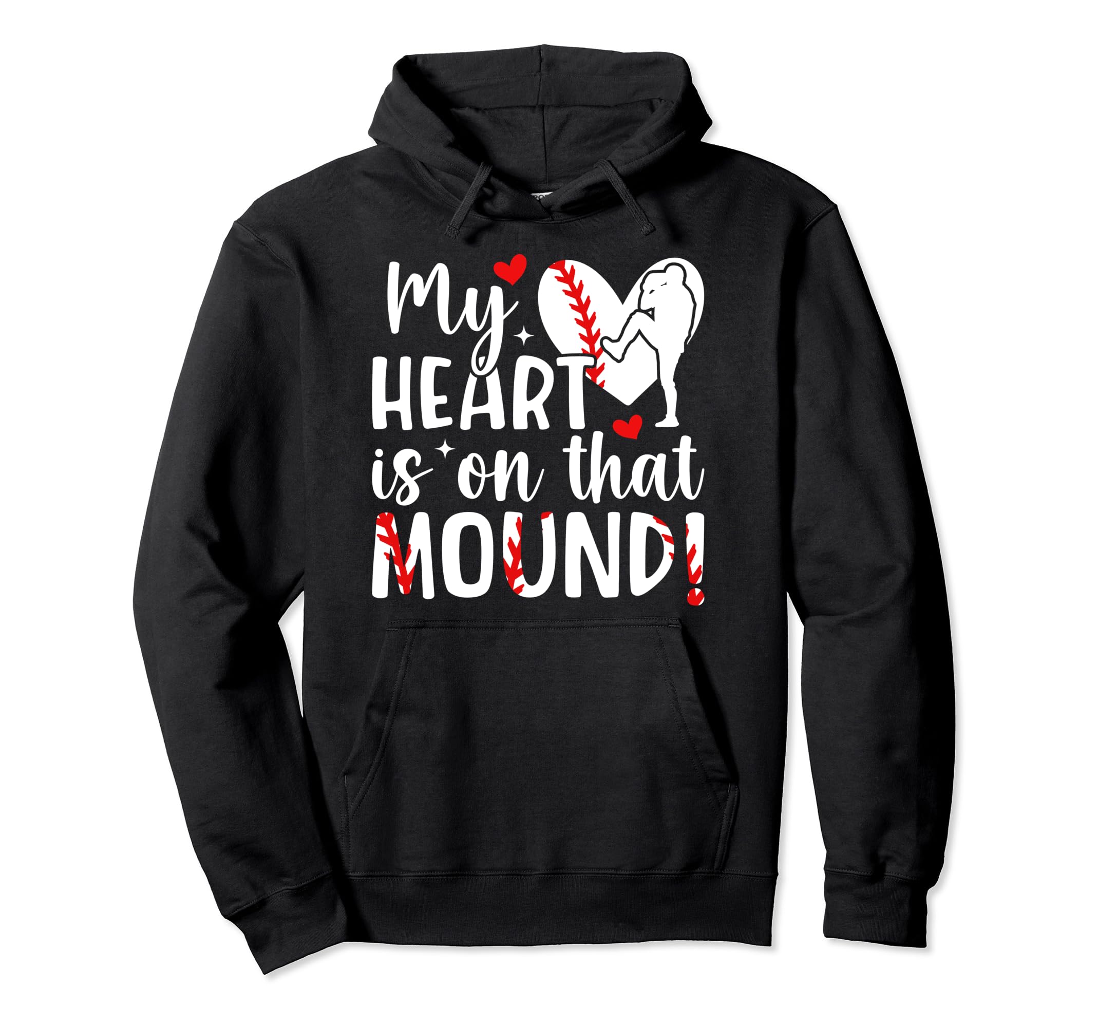 Mound Baseball Pitcher Mom Baseball Hoodie - Casual Everyday Wear Unisex - T-Shirt, Sweatshirt, Hoodie