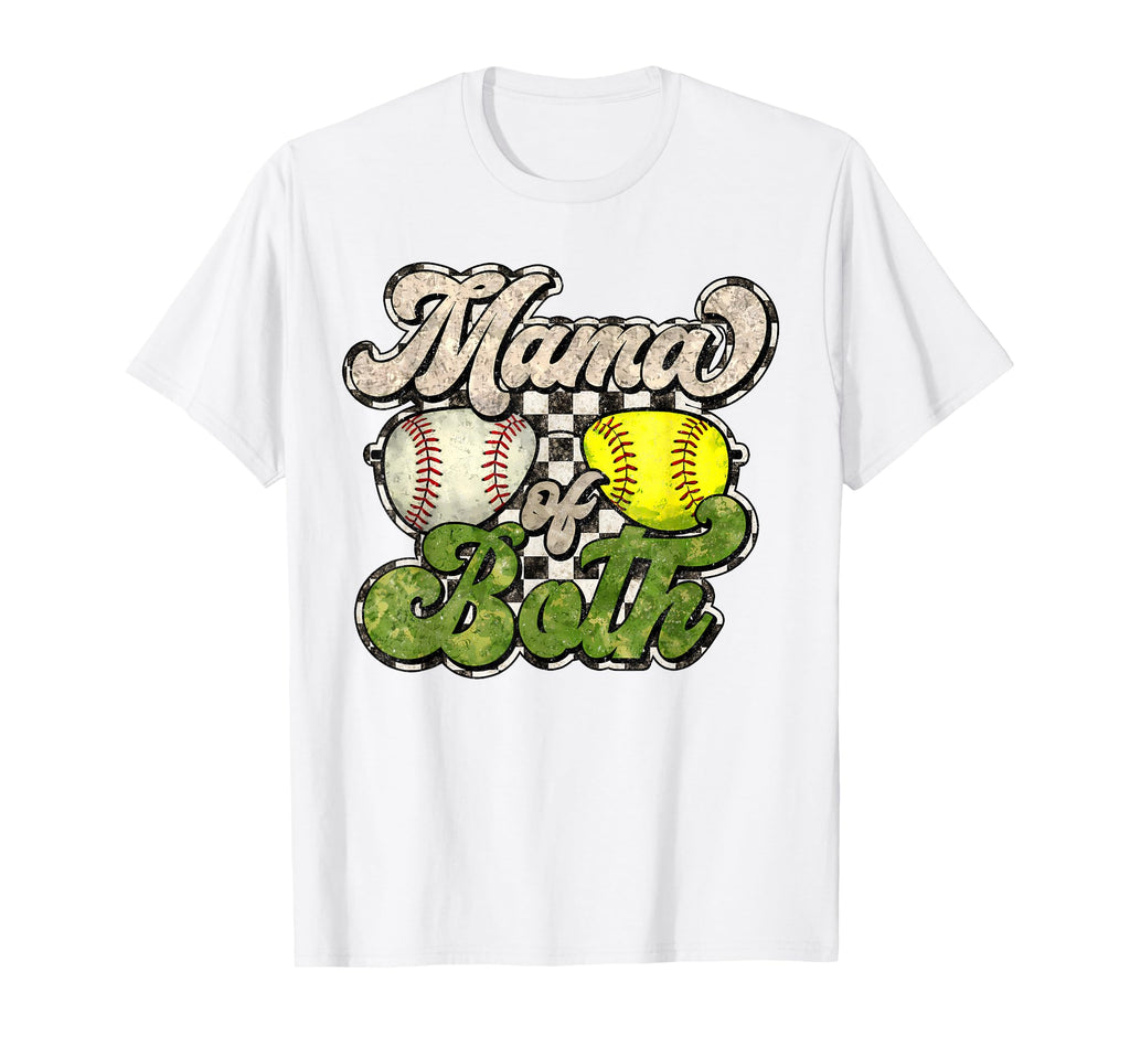 Mama Both Baseball And Softball Mom T-Shirt - Novelty Apparel for Adults - T-Shirt, Sweatshirt, Hoodie