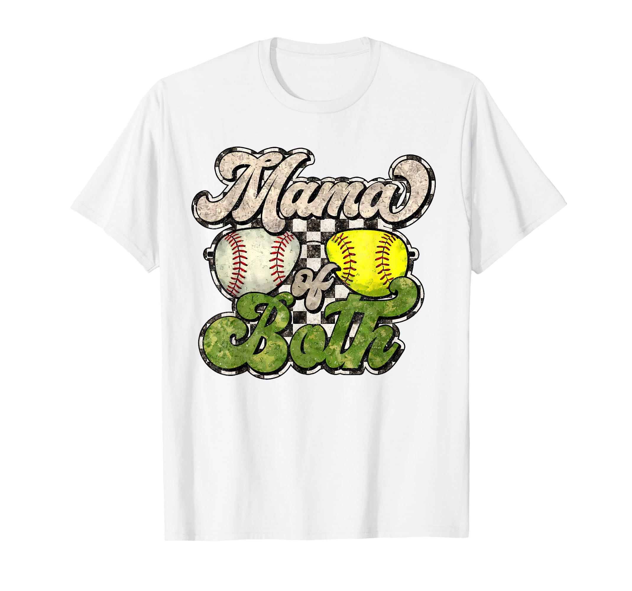 Mama Both Baseball And Softball Mom T-Shirt - Novelty Apparel for Adults - T-Shirt, Sweatshirt, Hoodie