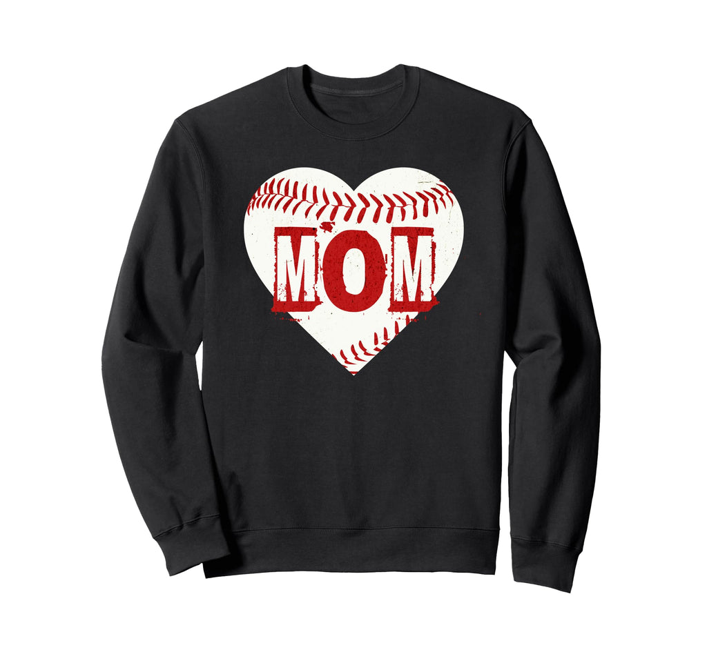 Mom Baseball Heart Mothers Day Sweatshirt - Casual Everyday Wear Men Women - T-Shirt, Sweatshirt, Hoodie