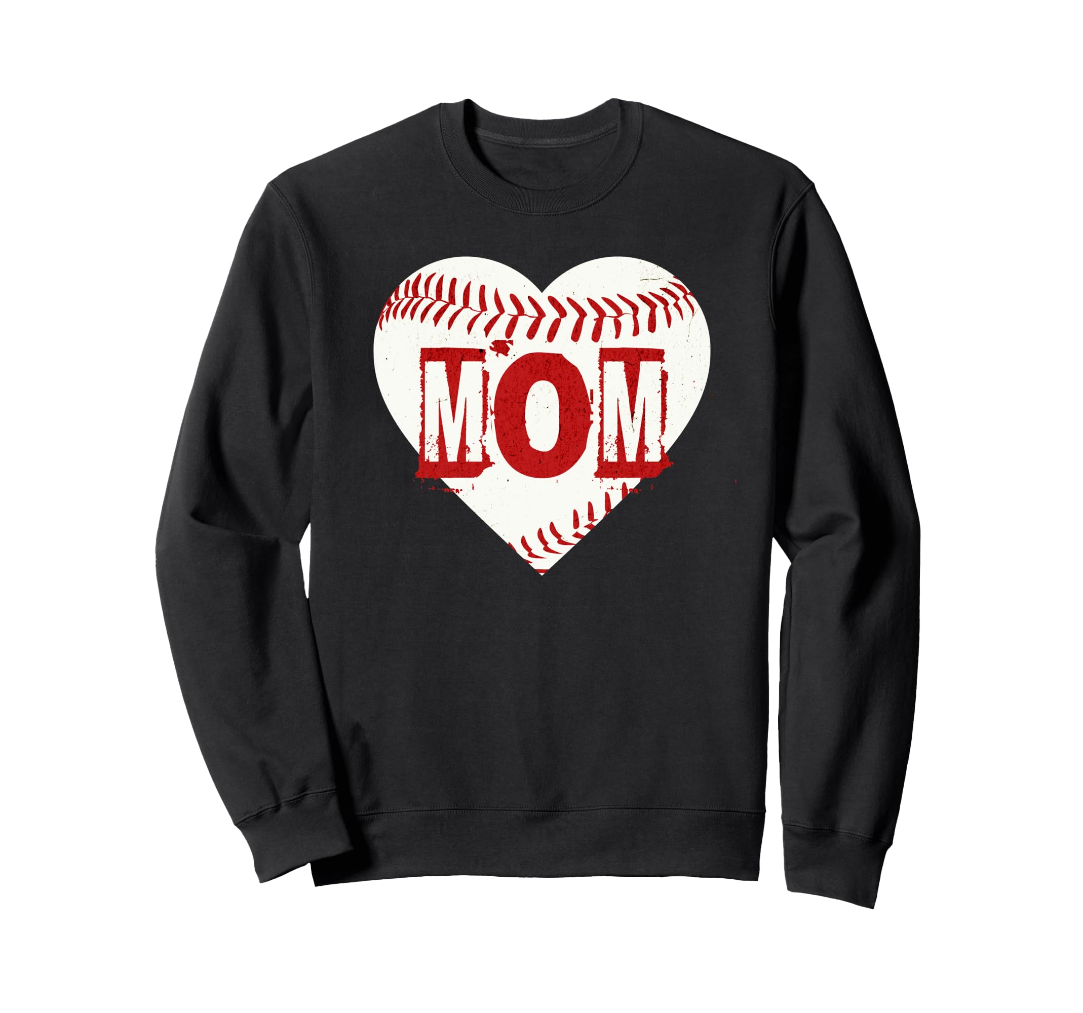 Mom Baseball Heart Mothers Day Sweatshirt - Casual Everyday Wear Men Women - T-Shirt, Sweatshirt, Hoodie