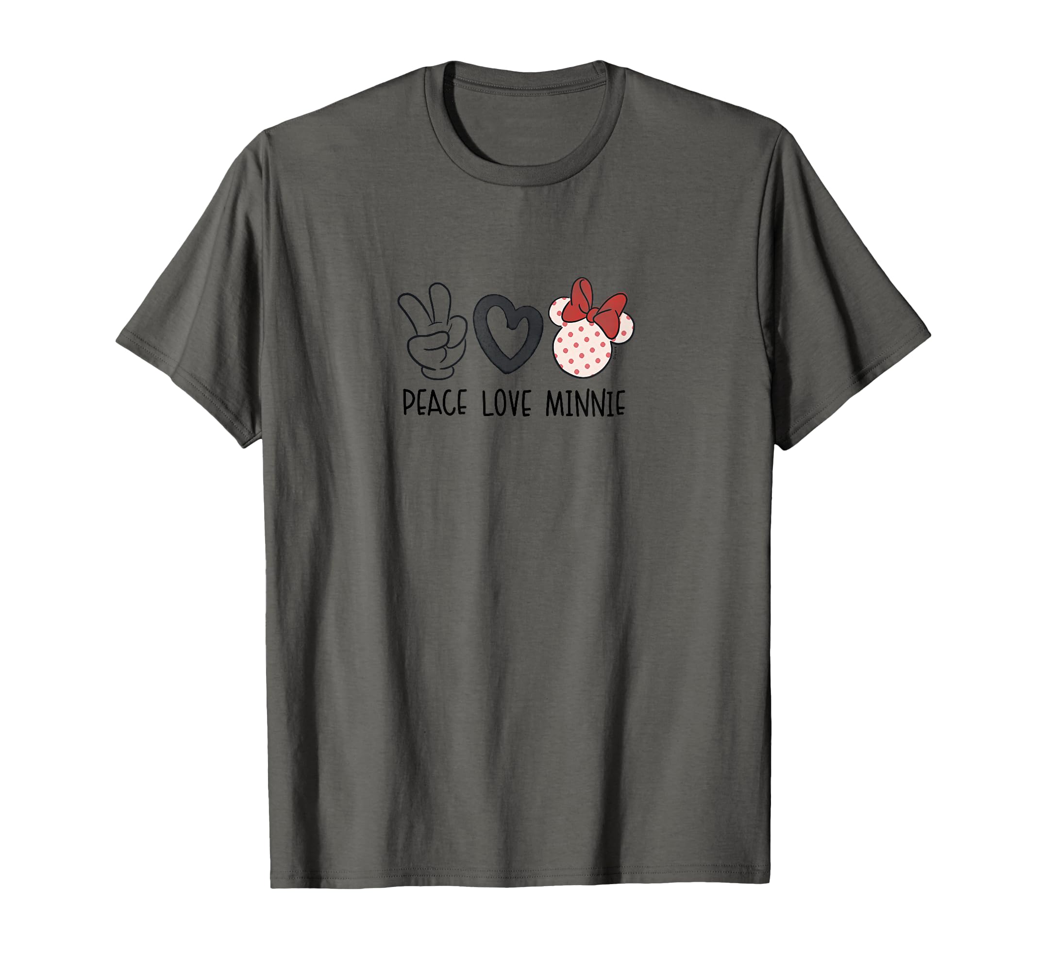 Minnie Mouse Peace Love Minnie Ear T-Shirt - Unique Graphic for Adults - T-Shirt, Sweatshirt, Hoodie