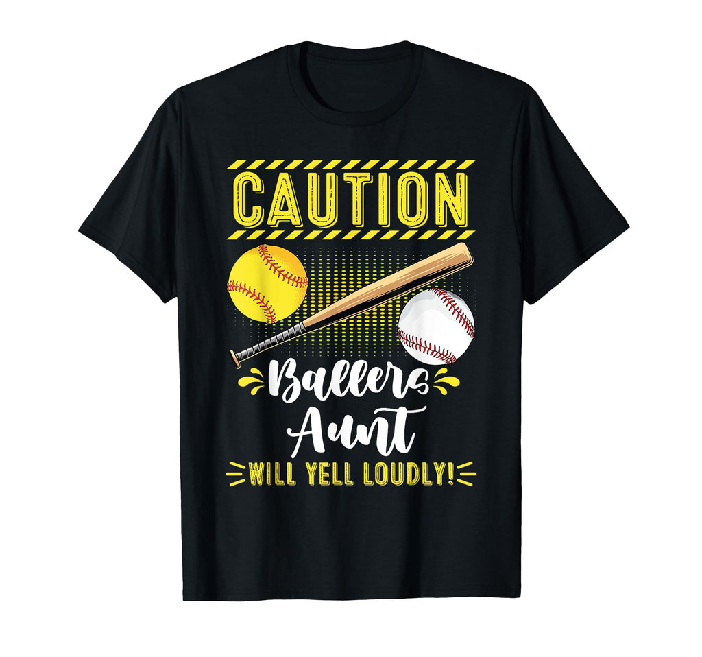Ballers Aunt Funny Baseball Softball T-Shirt - Unique Graphic Men Women - T-Shirt, Sweatshirt, Hoodie