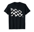 Distressed Checkered Flag Racing T-Shirt - Minimalist Print Men Women - T-Shirt, Sweatshirt, Hoodie